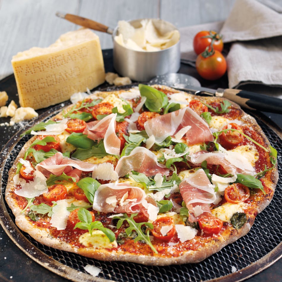 Parmigiano Reggiano Pizza with Prosciutto