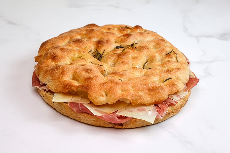 Prosciutto Toscano DOP & Shaved Pecorino Toscano DOP cheese on Focaccia