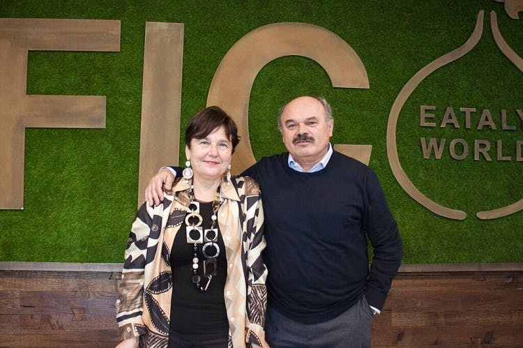Tiziana Primori and Oscar Farinetti