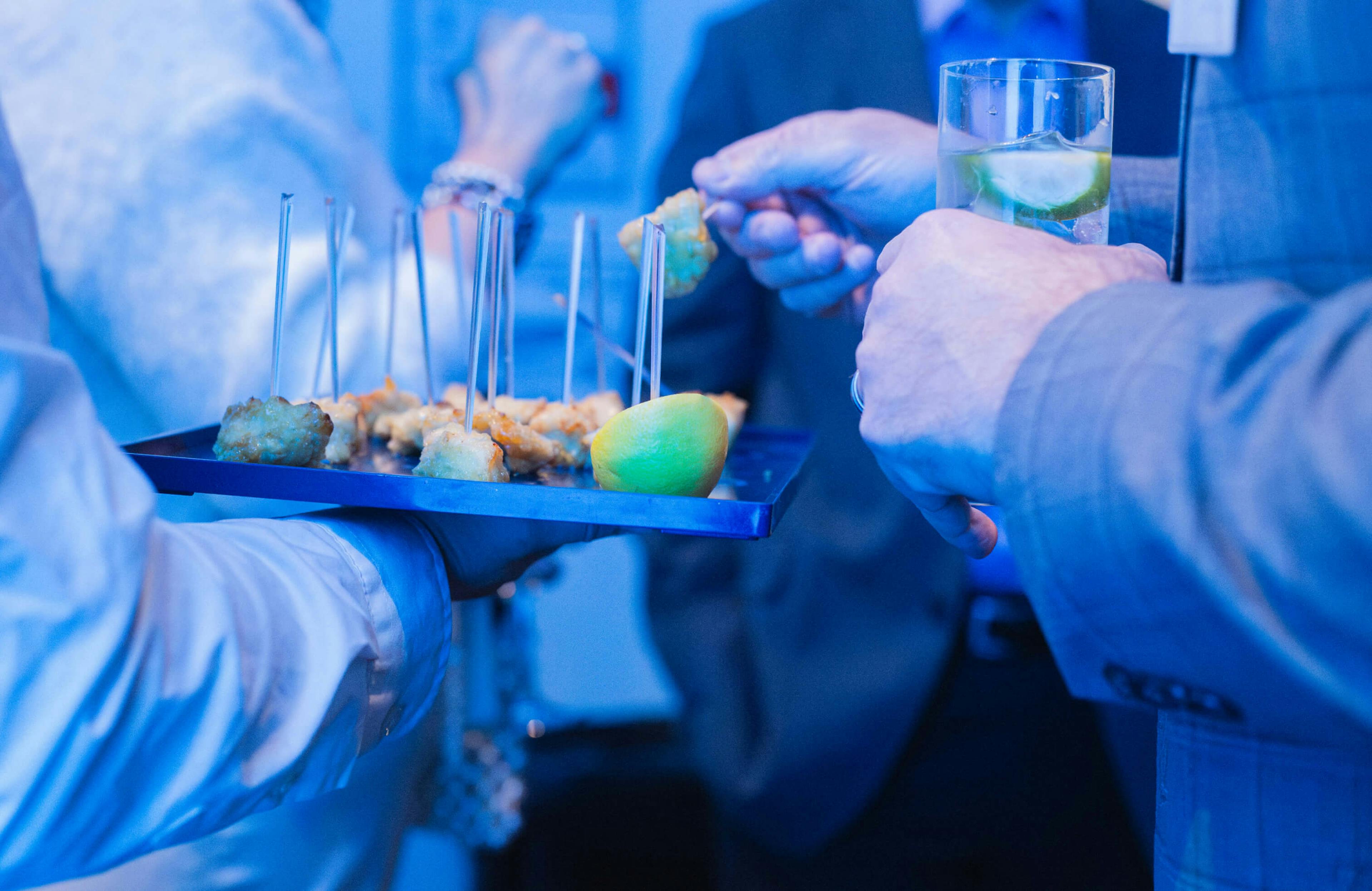 Delicious appetizers served on a tray