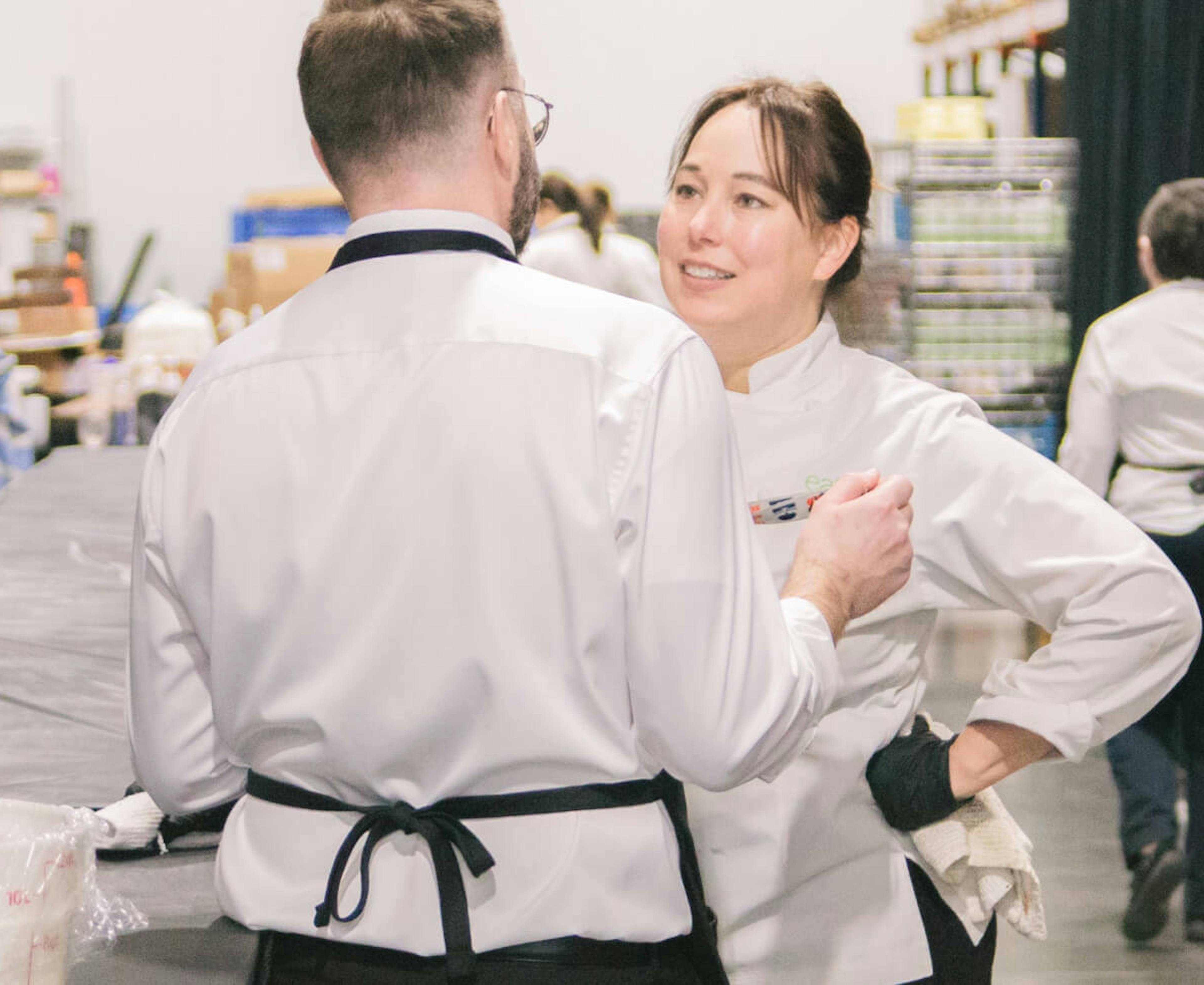 Renée Schuler at catering event