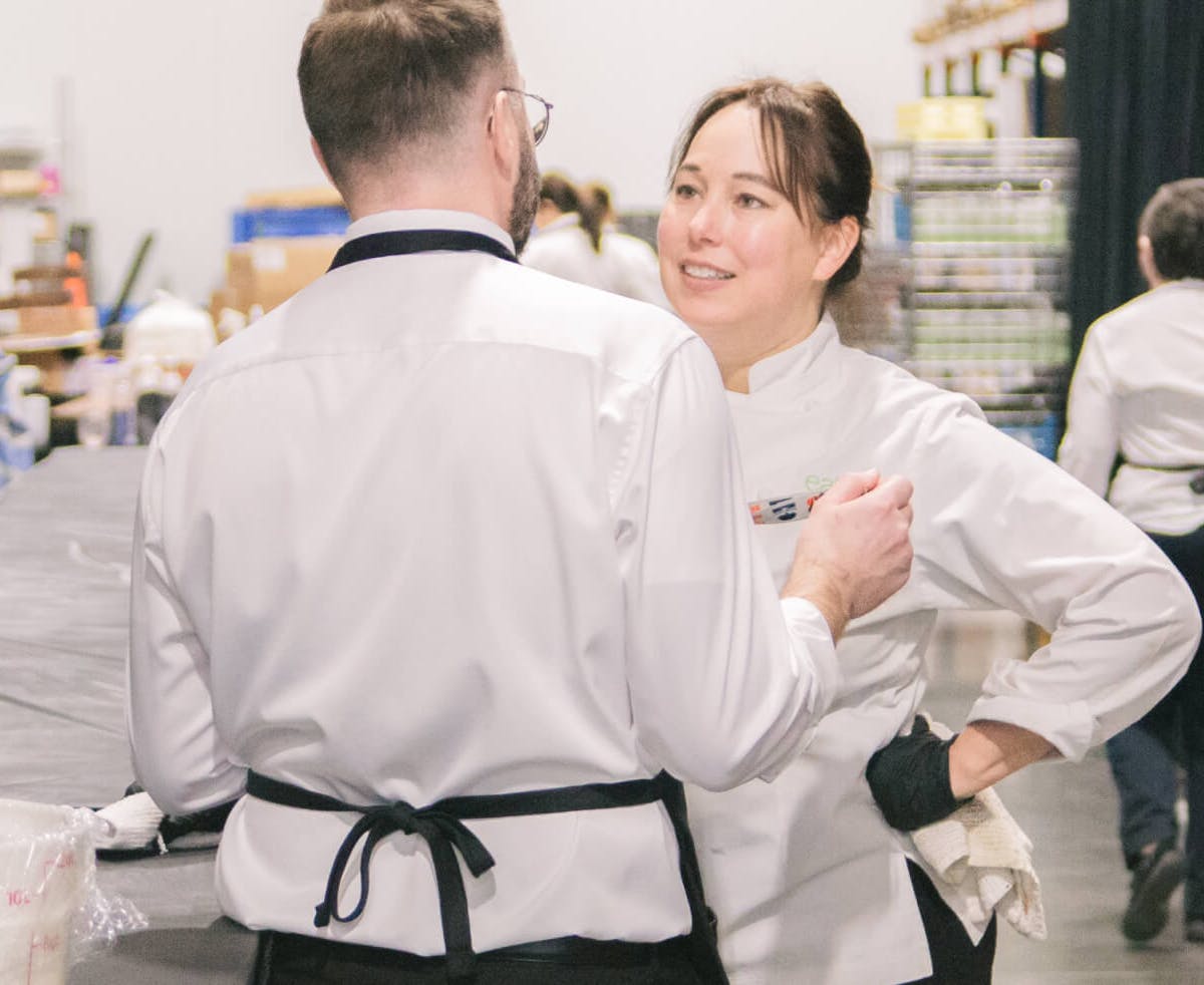 Renée Schuler at catering event