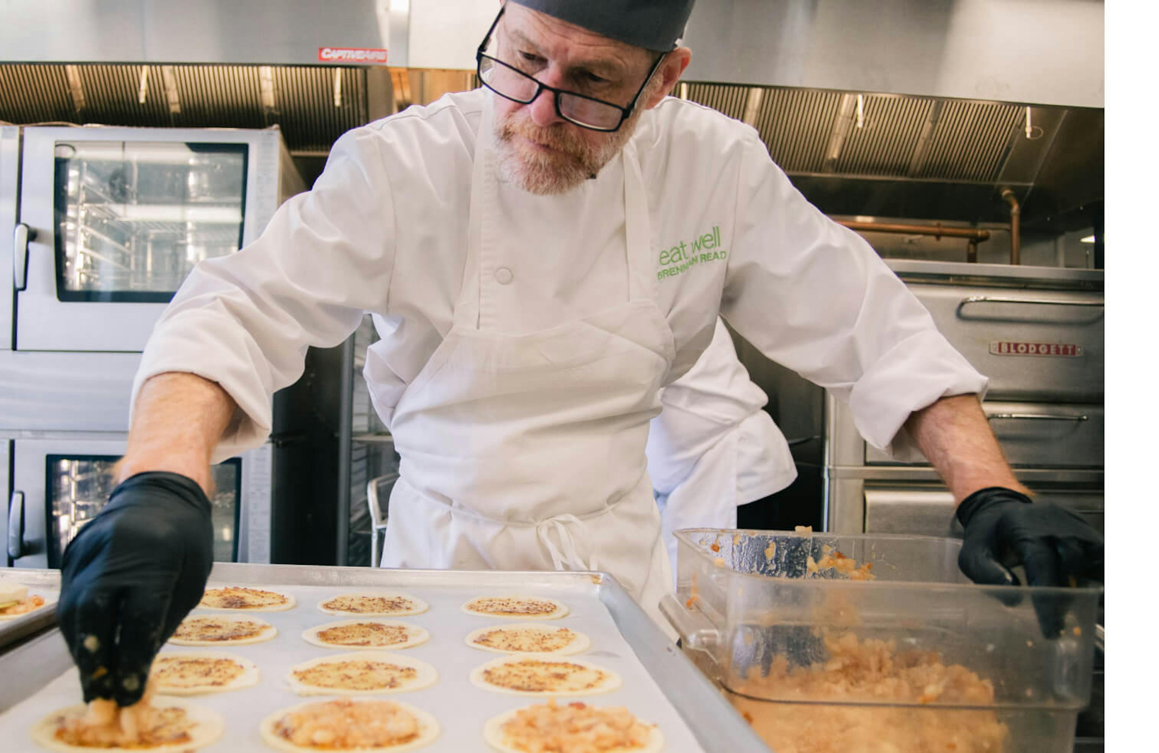 Chef preparing appetizer