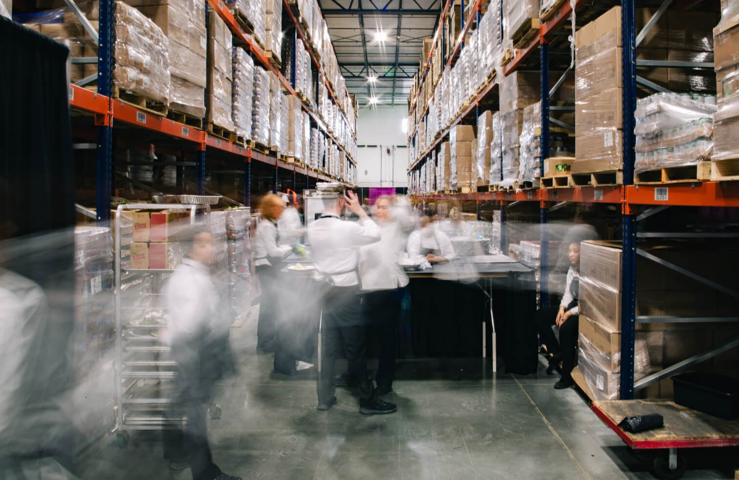 Service team in warehouse