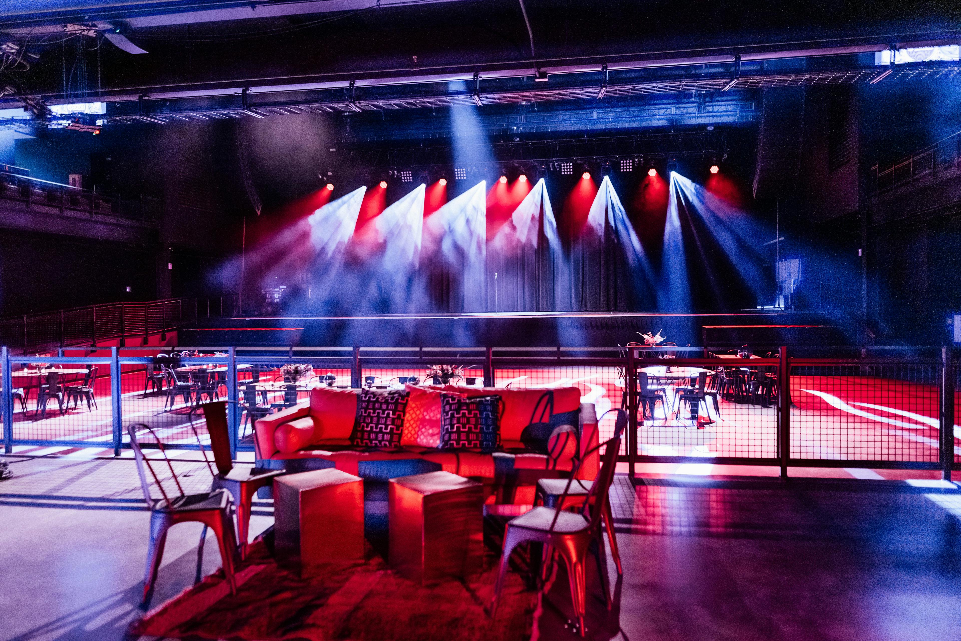 MegaCorp pavilion stage and lighting