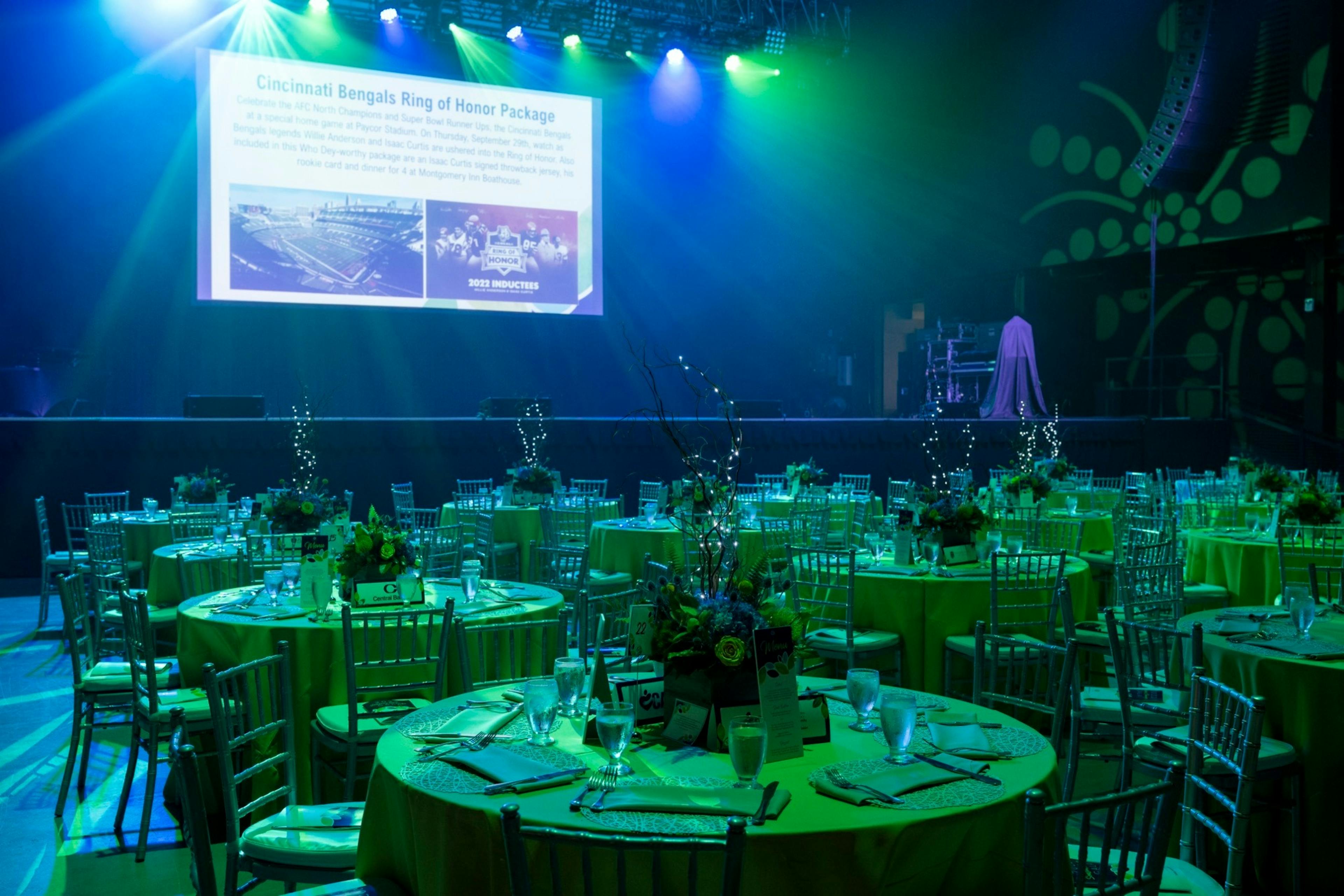 MegaCorp Pavilion table setup