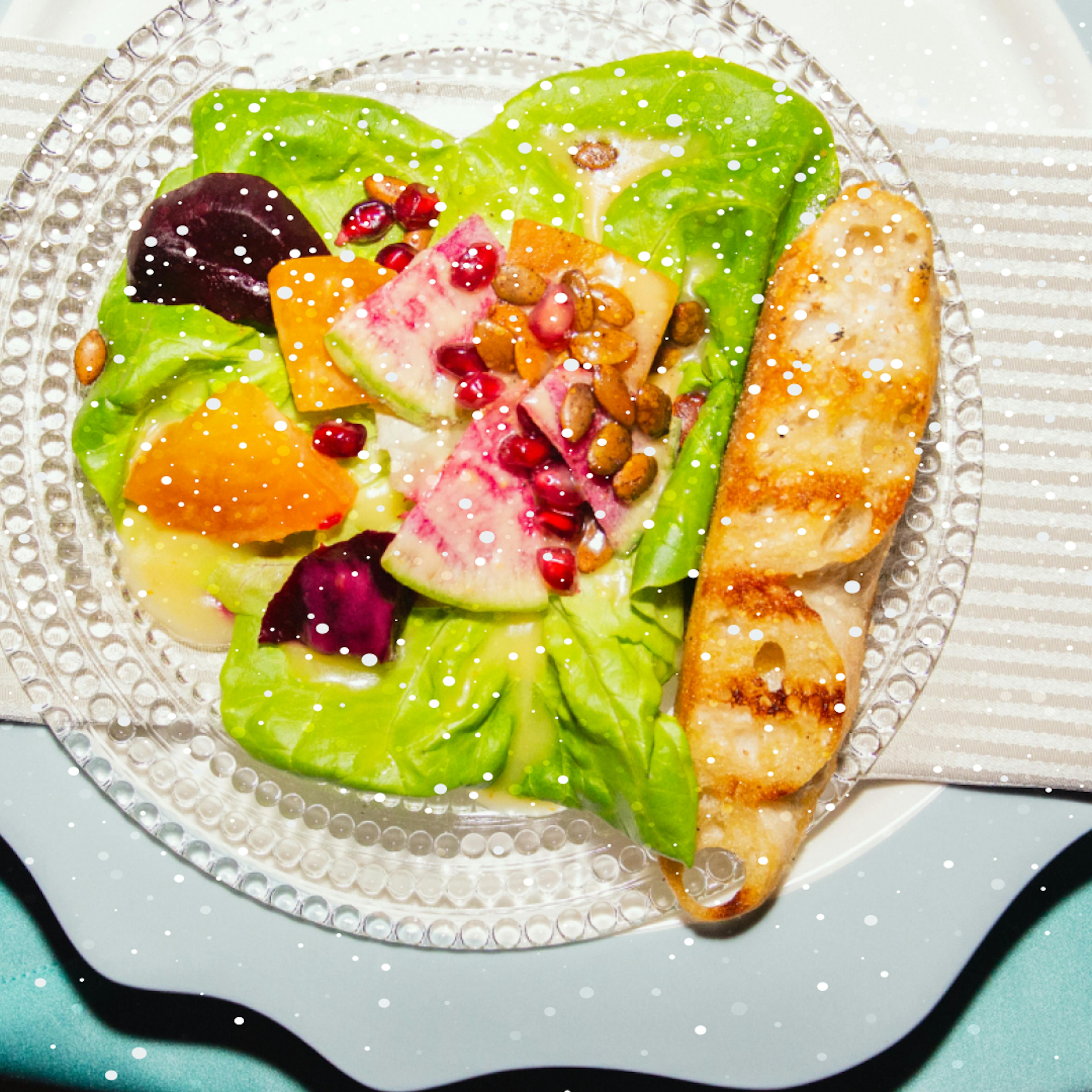 Plate with beautiful salad