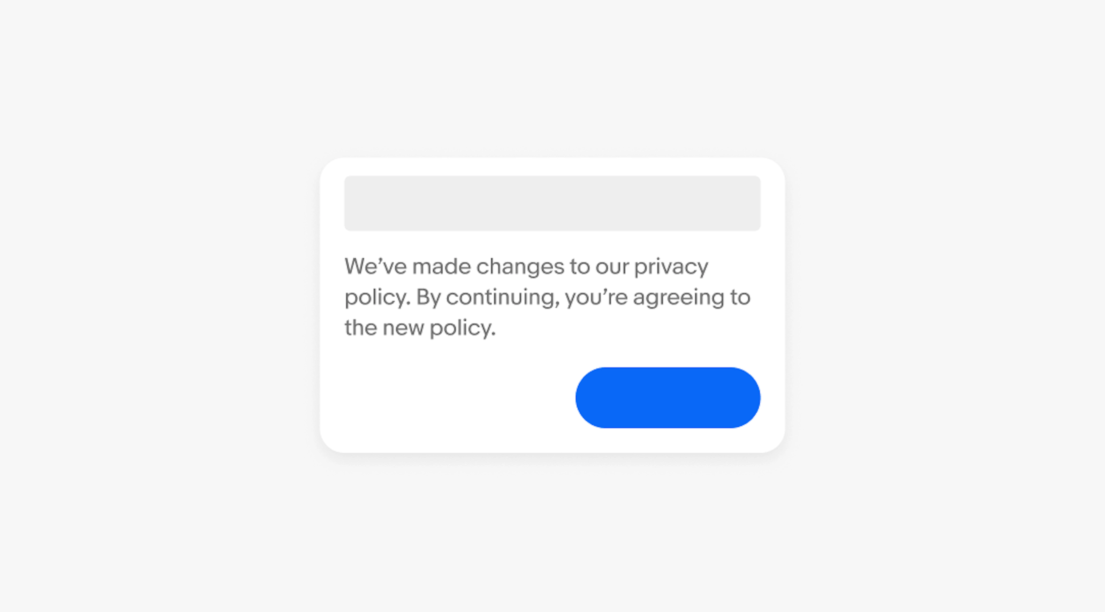 A dialog with text in the body content area between shapes representing the toolbar and footer actions