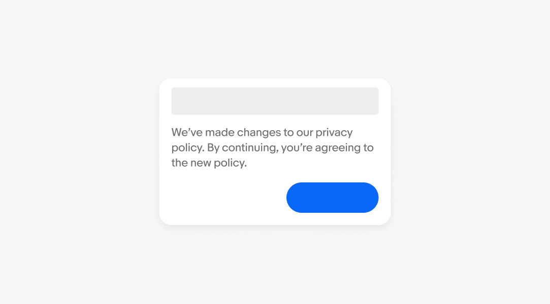 A dialog with text in the body content area between shapes representing the toolbar and footer actions