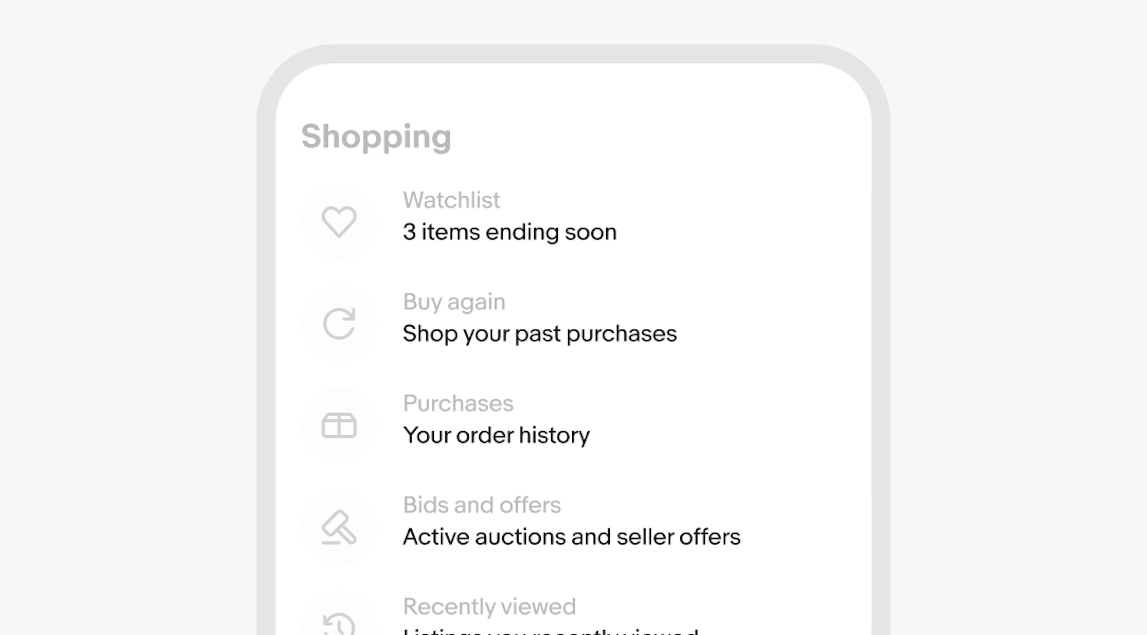 List rows with secondary text. The UI around the secondary text has a lower opacity to emphasize the text layer.