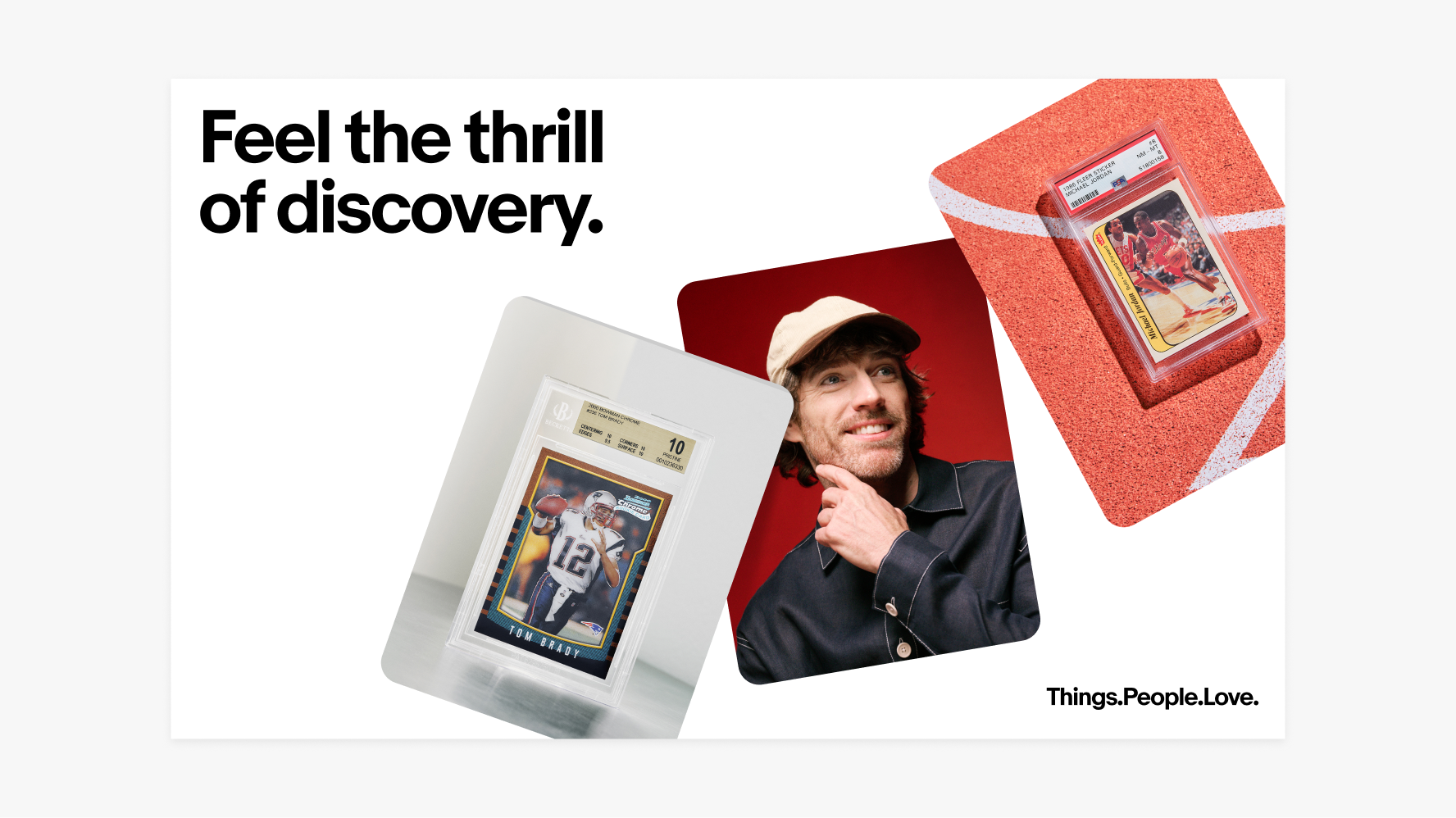 A layout using the browse stack. There are 3 portrait-orientation images that are playfully positioned over each other.