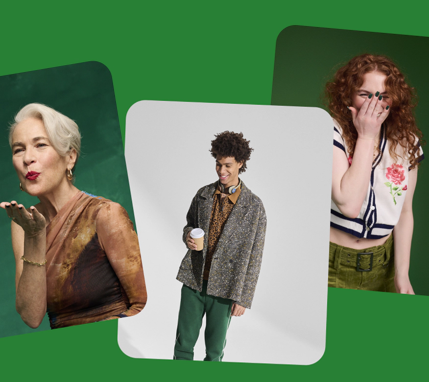 The Authenticity Guarantee badge and three green-toned images sits on a green background.