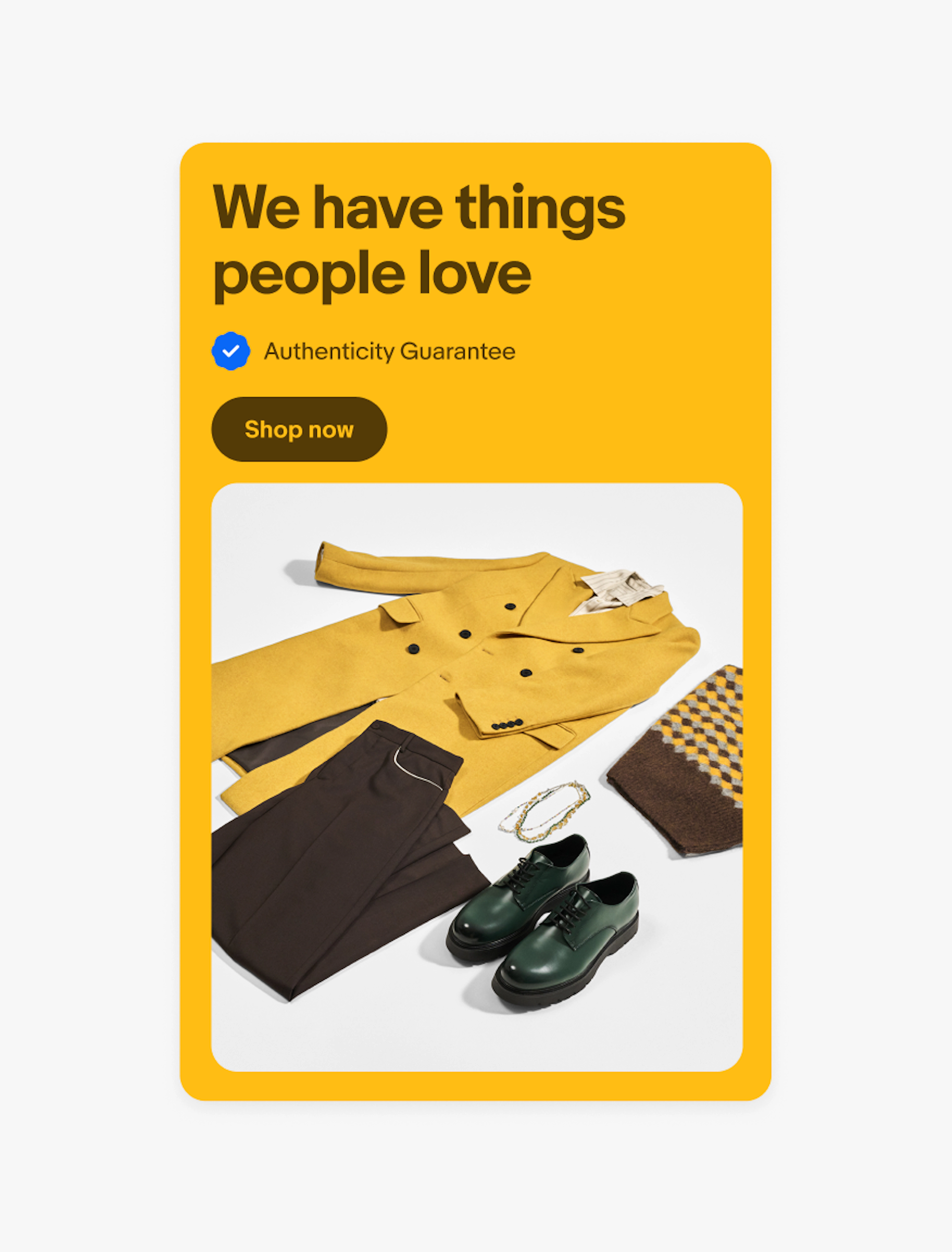 A vibrant yellow tone-on-tone layout with a program badge in blue.