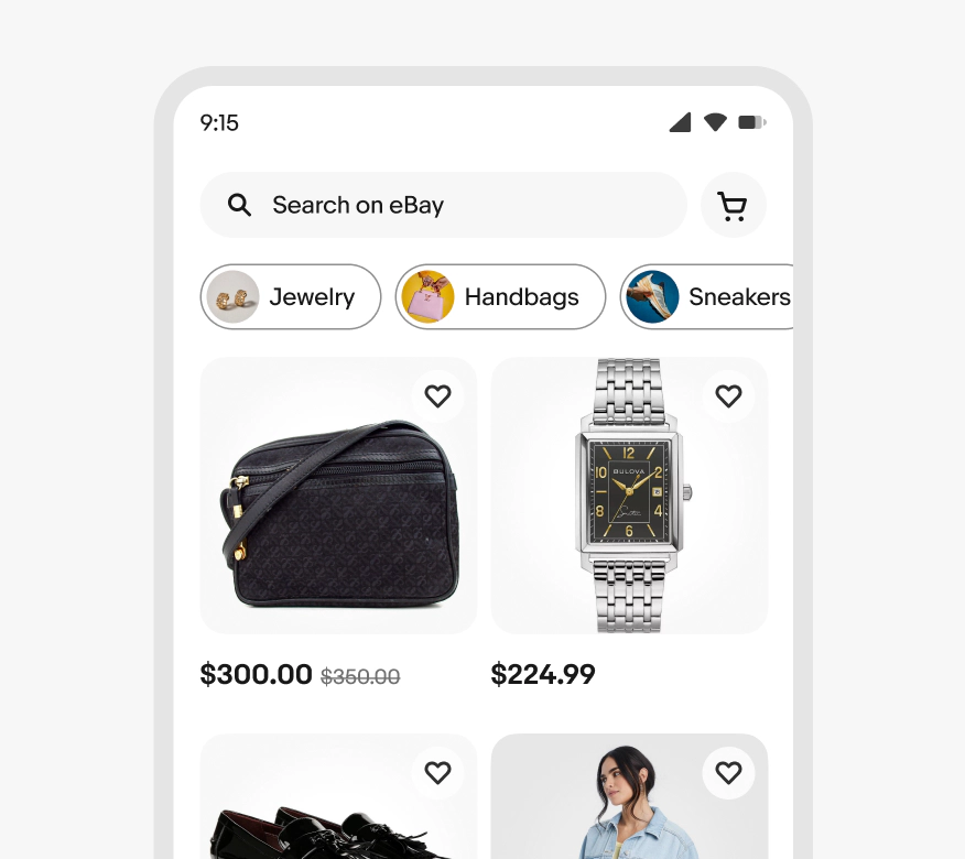 Home page on a mobile screen with several expressive filter chips