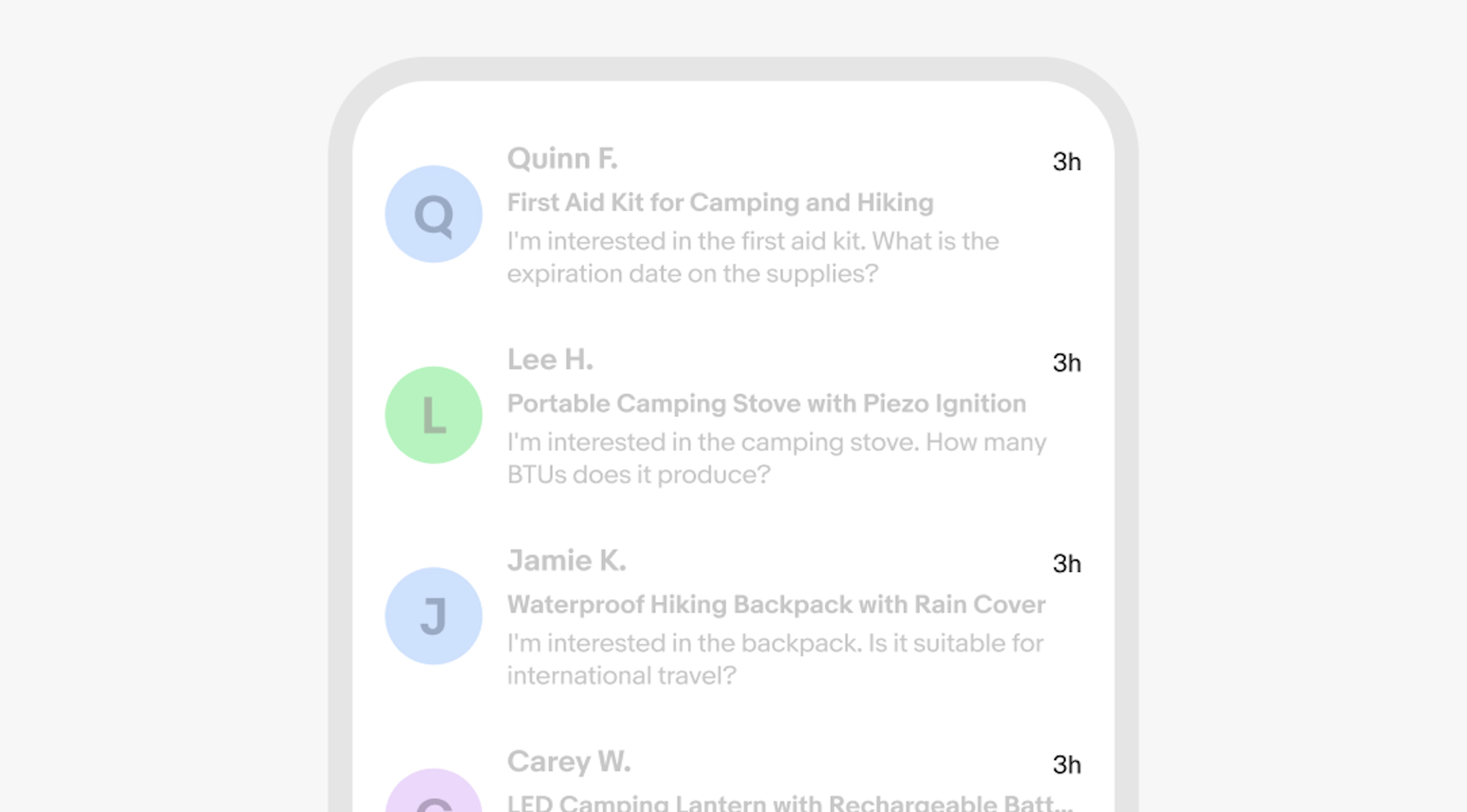 List rows with trailing text. The UI around the trailing text has a lower opacity to emphasize the trailing layer.