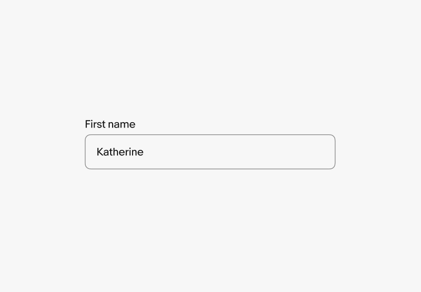 A text field with a value of “Katherine”.