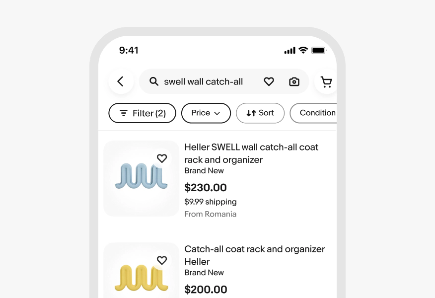Mobile search results screen with a filter bar where the selected Price chip has moved to the front of the row, appearing immediately after Filters (2) and pushing Size and Color further right.