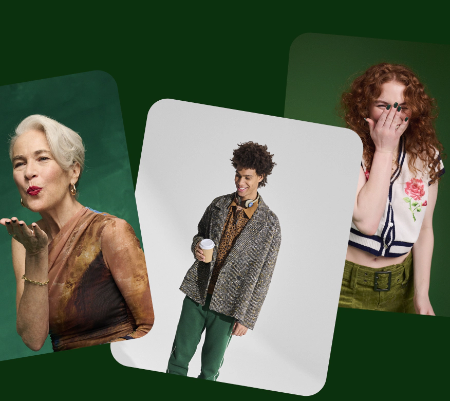 The Authenticity Guarantee badge and three green-toned images sits on a dark green background.