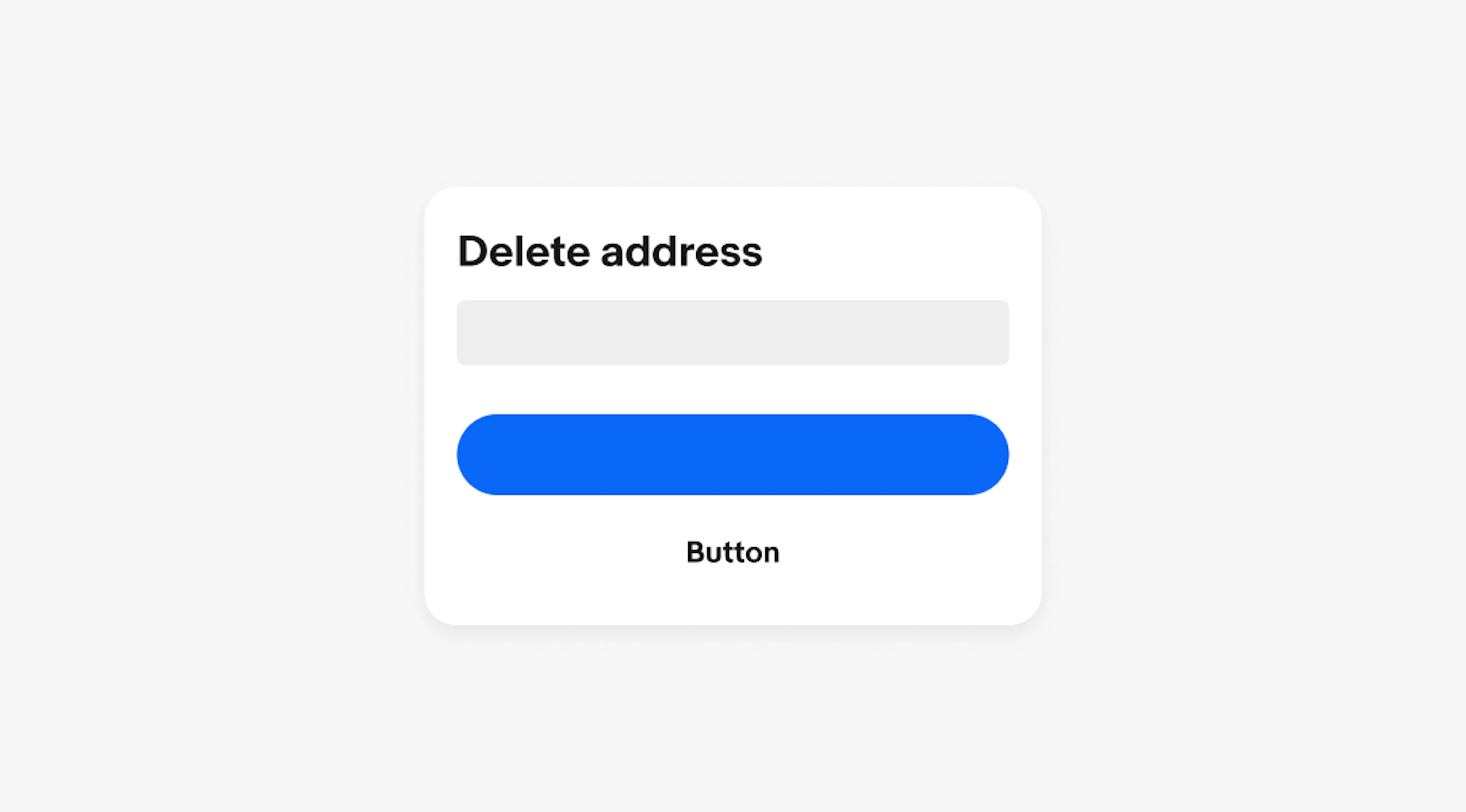 A confirmation dialog with a title of “delete address”. 