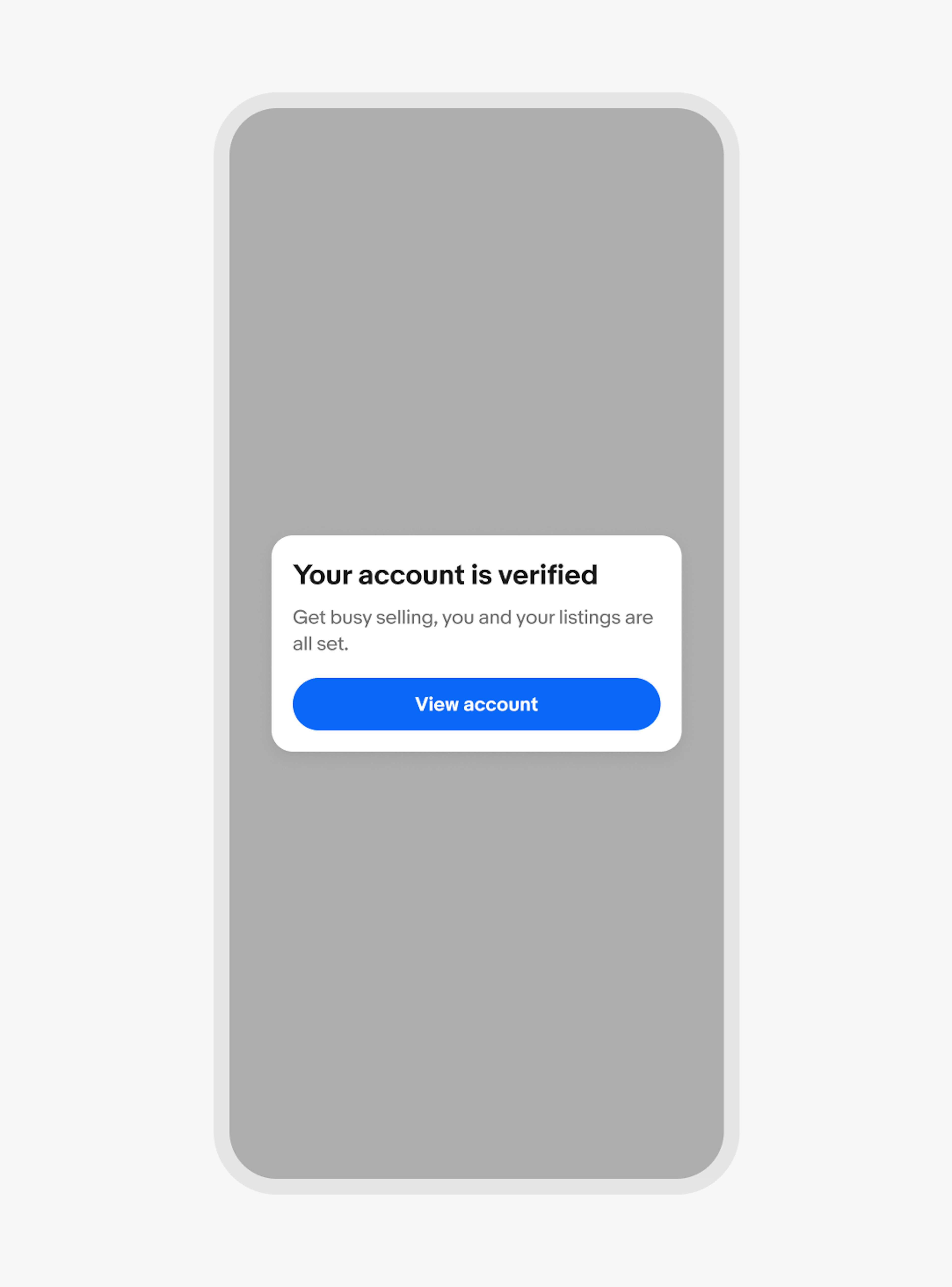 Alert dialog centered on small screen. 