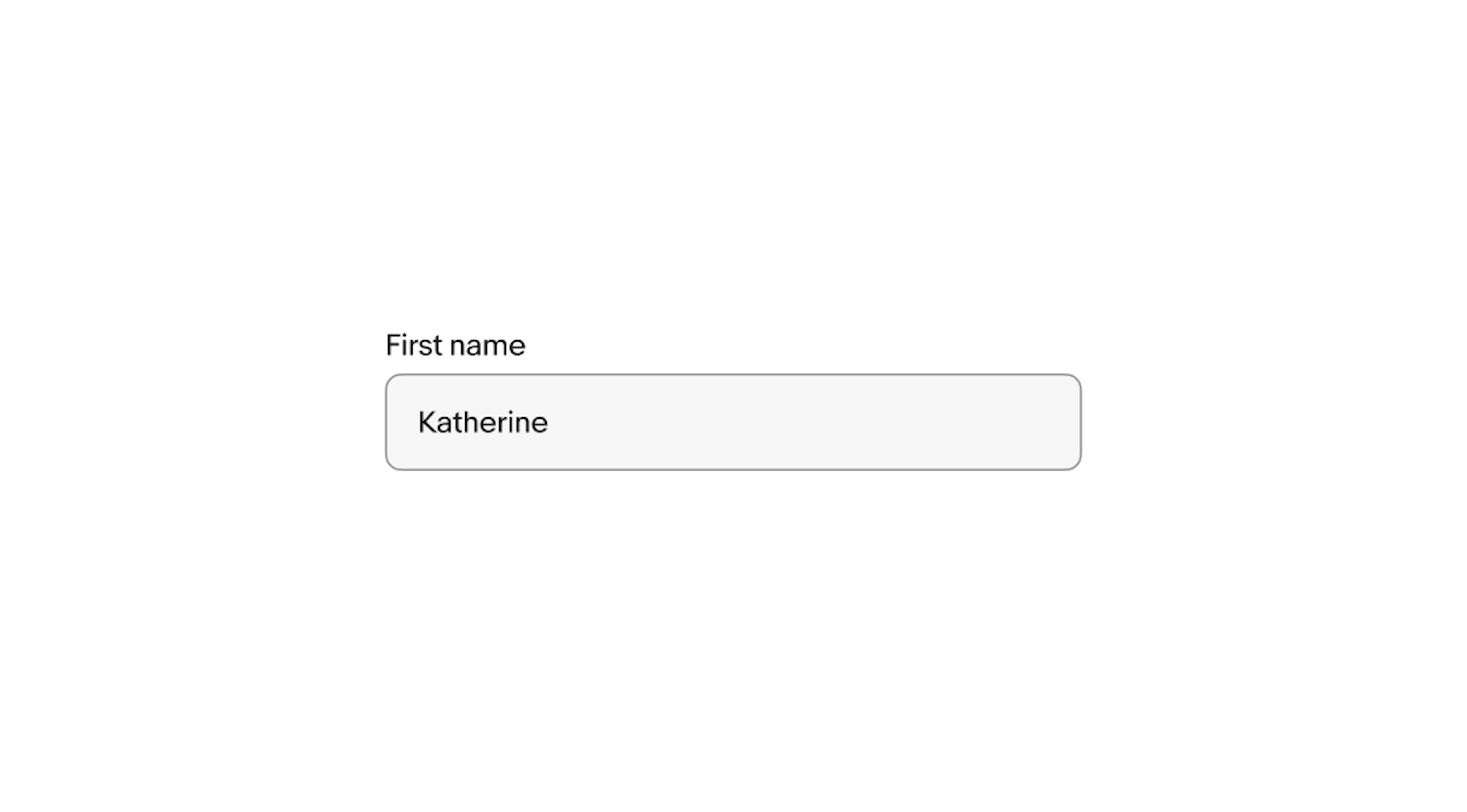 A text field with a value of “Katherine”. 
