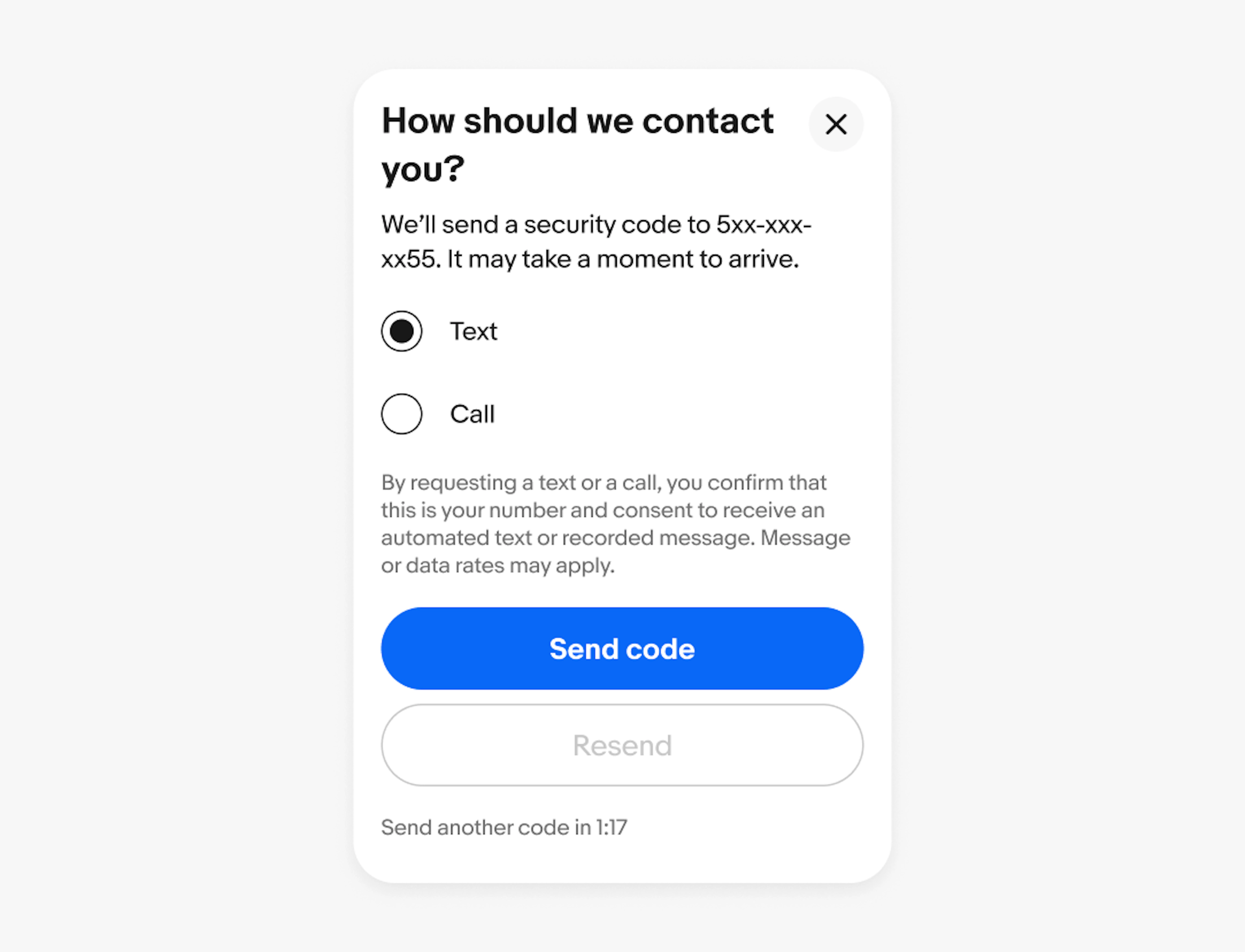 A title that wraps to 2 lines on a small screen. The title reads “how should we contact you?”. 