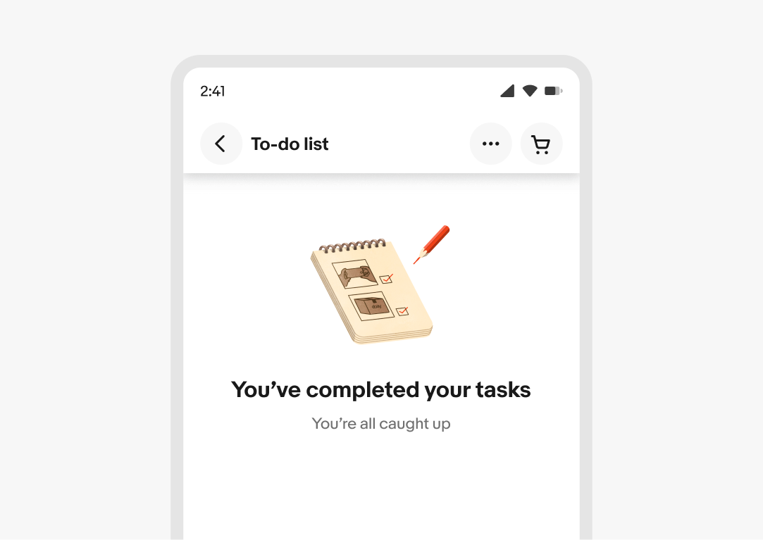 To-do list screen showing a completed tasks state.