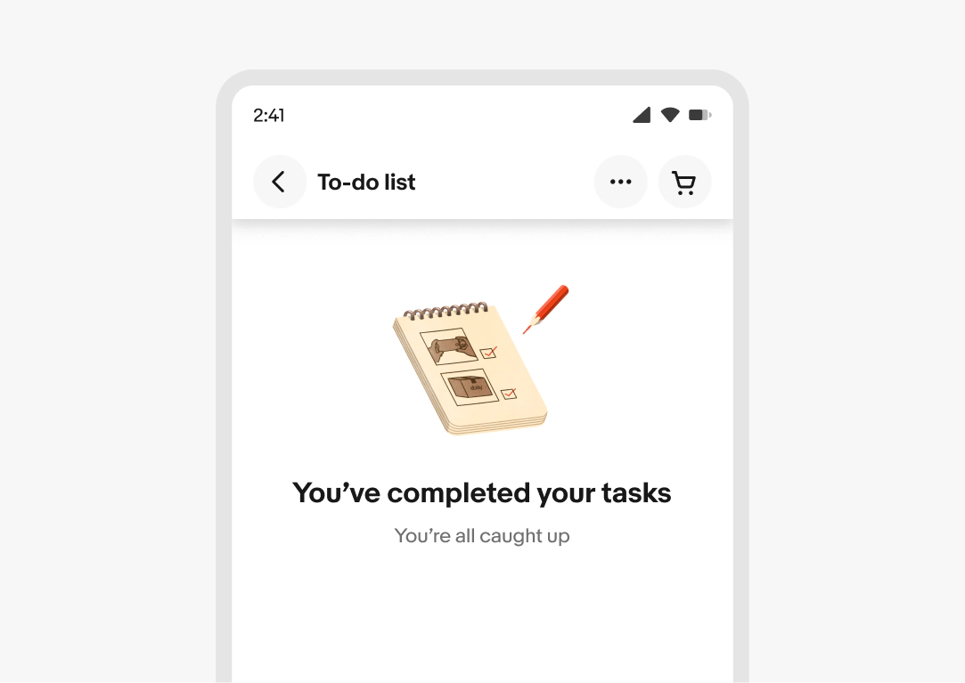 To-do list screen showing a completed tasks state.