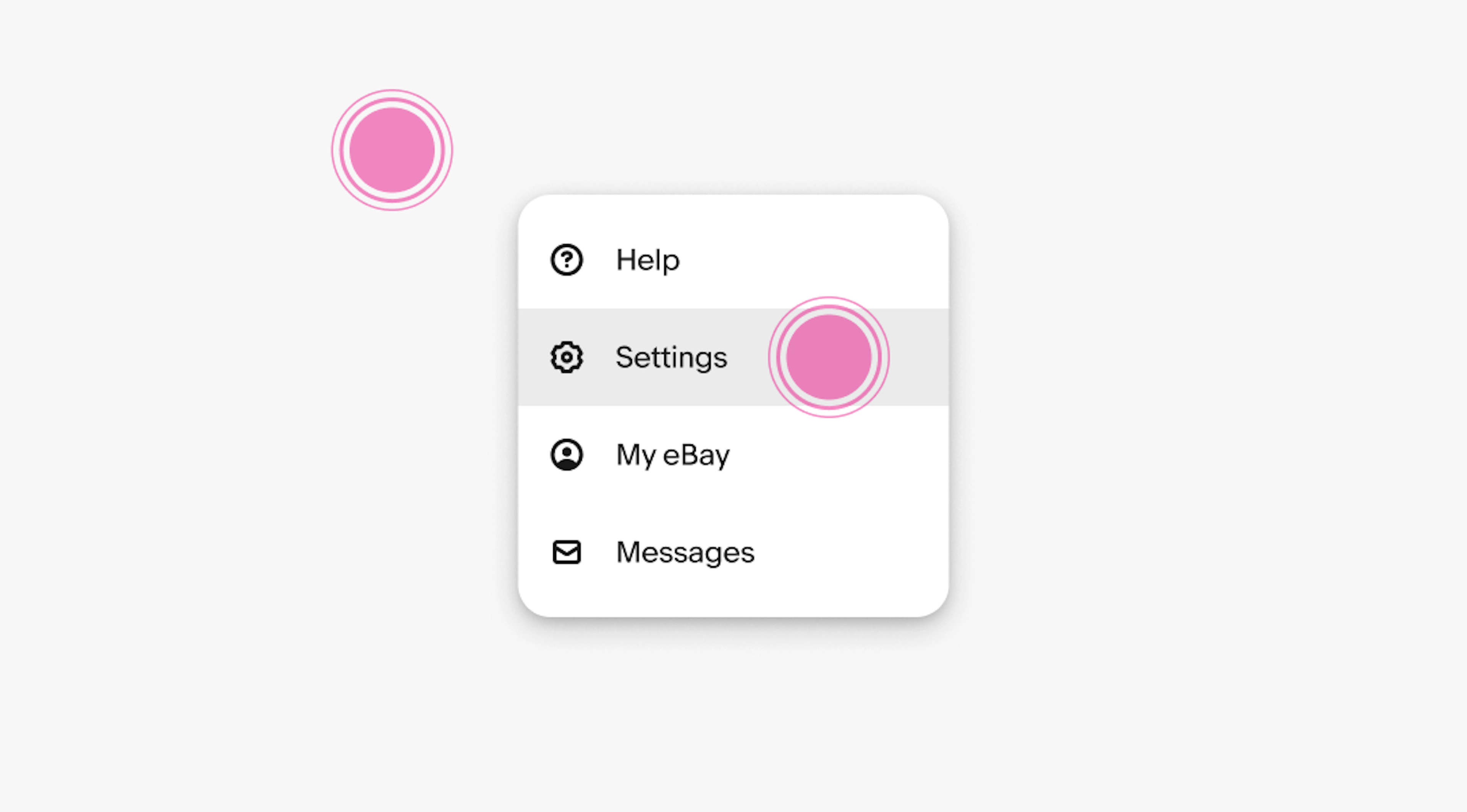 Menu interaction showing tap ripple on Remove from list and a second tap outside the menu to dismiss.