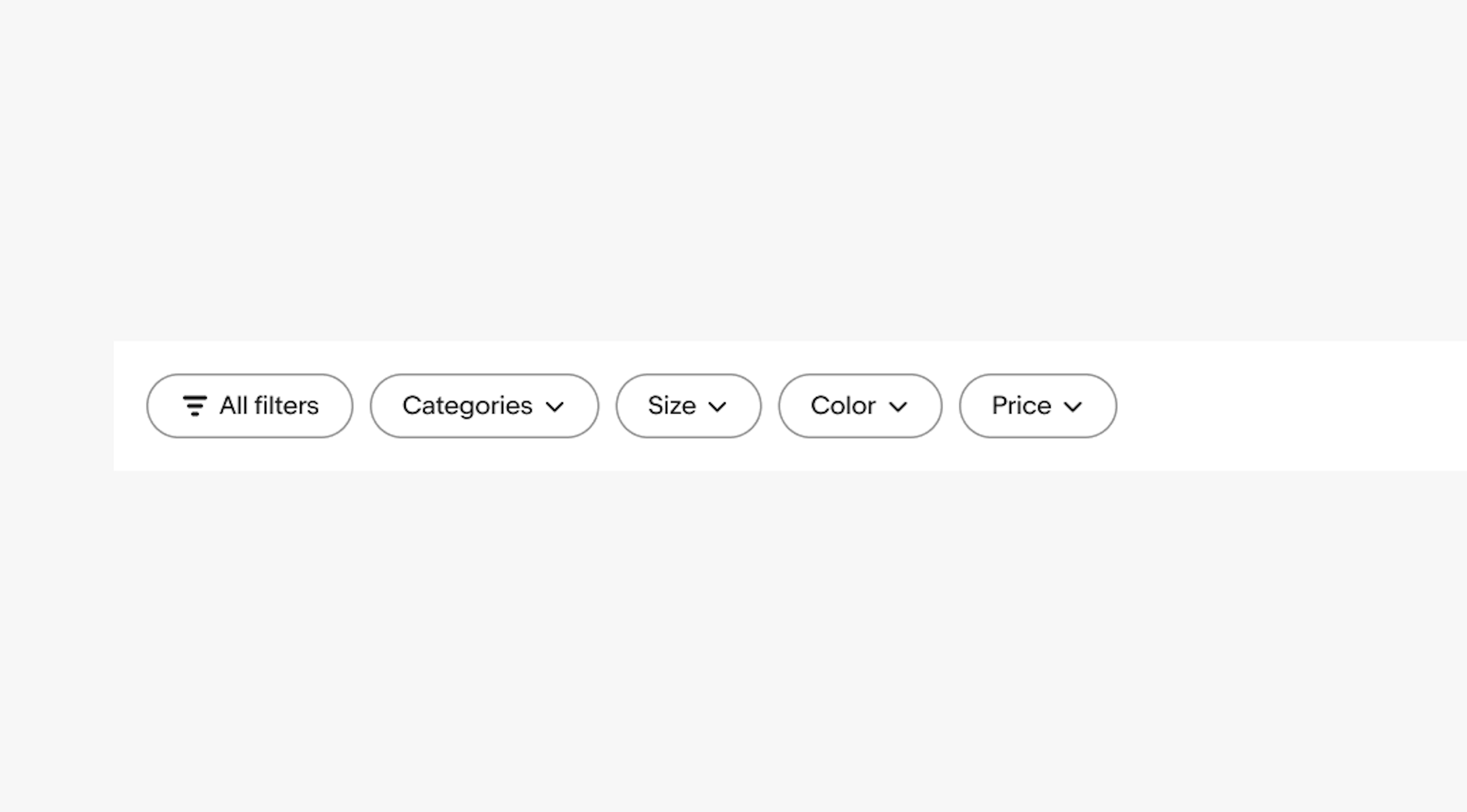 A filter group containing an ‘All filters’ button and dropdown filters.