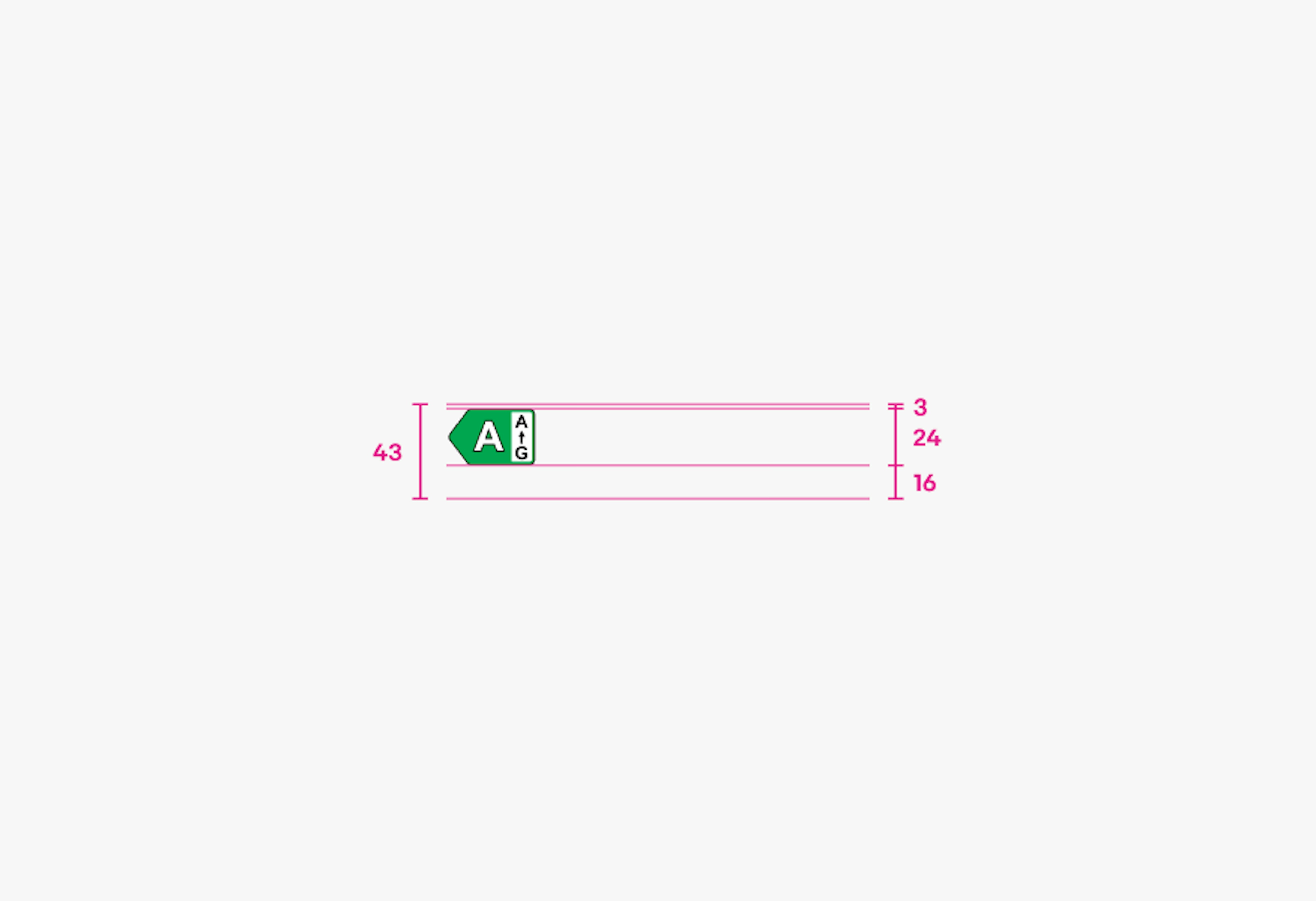 The EEK rating and range has a line height of 43px, with 24px icon, 3px top padding, and 16px bottom padding.