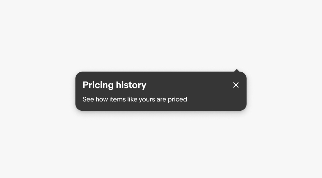 A tourtip with a dismiss button situated to the top right.
