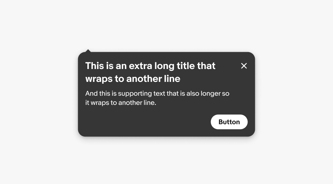 A tourtip with a headline spanning two lines, and body copy spanning two lines.