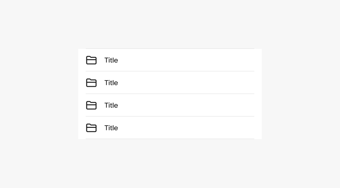 A list with 4 rows with dividers enabled to separate the row content.