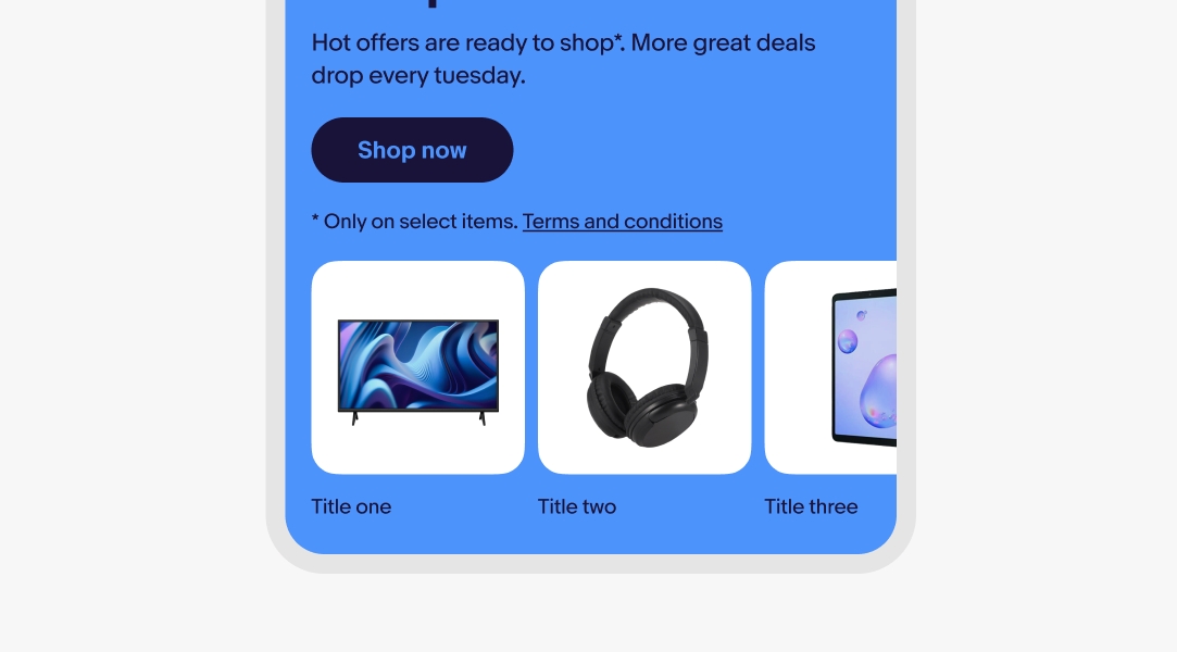 A marketing banner with a legal link under the call to action. The legal link matches the blue color theme.