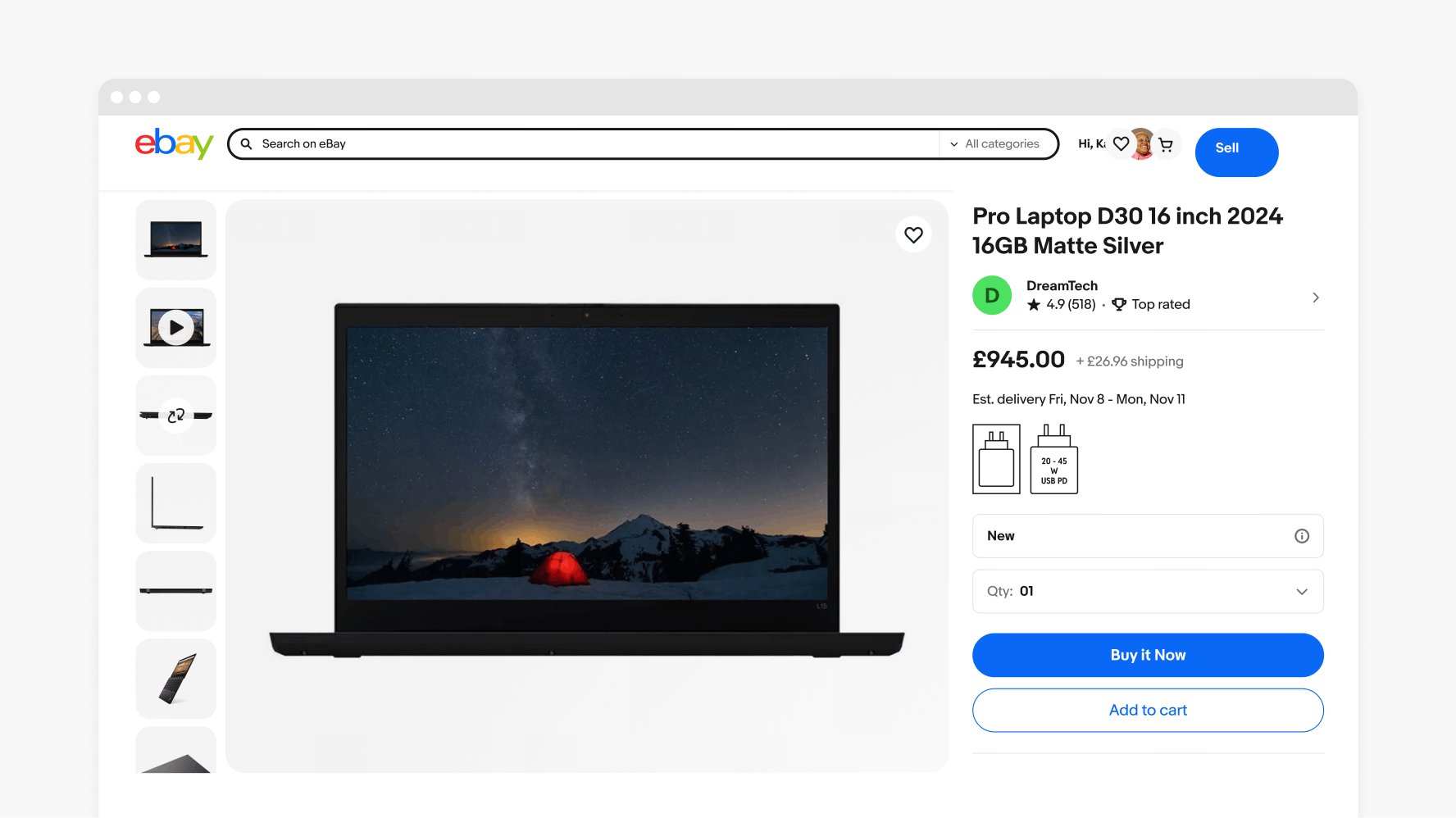 A large screen with the CCD pictograms at their defined size.