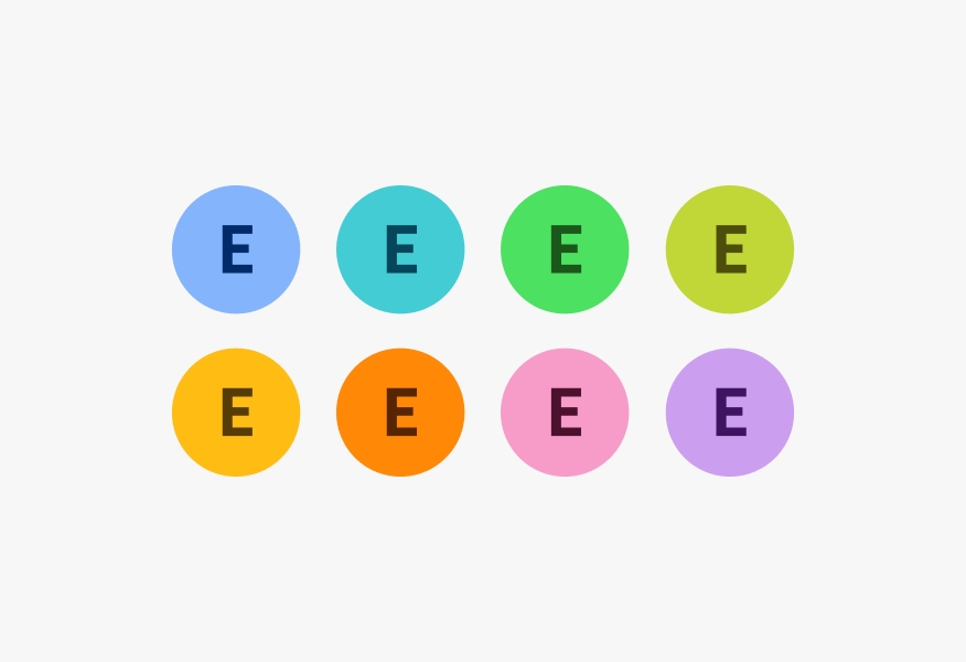 Eight dynamic avatars in blue, teal, kiwi, avocado, yellow, orange, pink, and lilac.