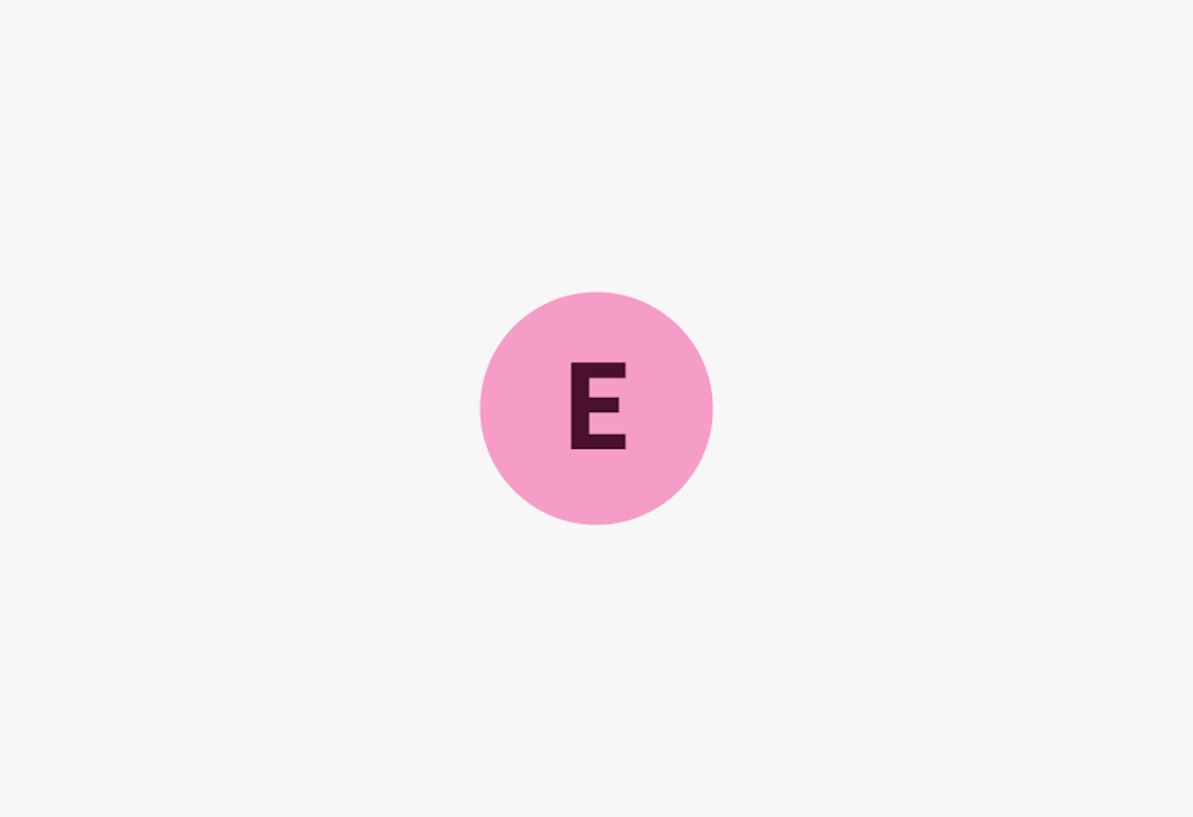 A dynamic pink avatar with an uppercase “E”.