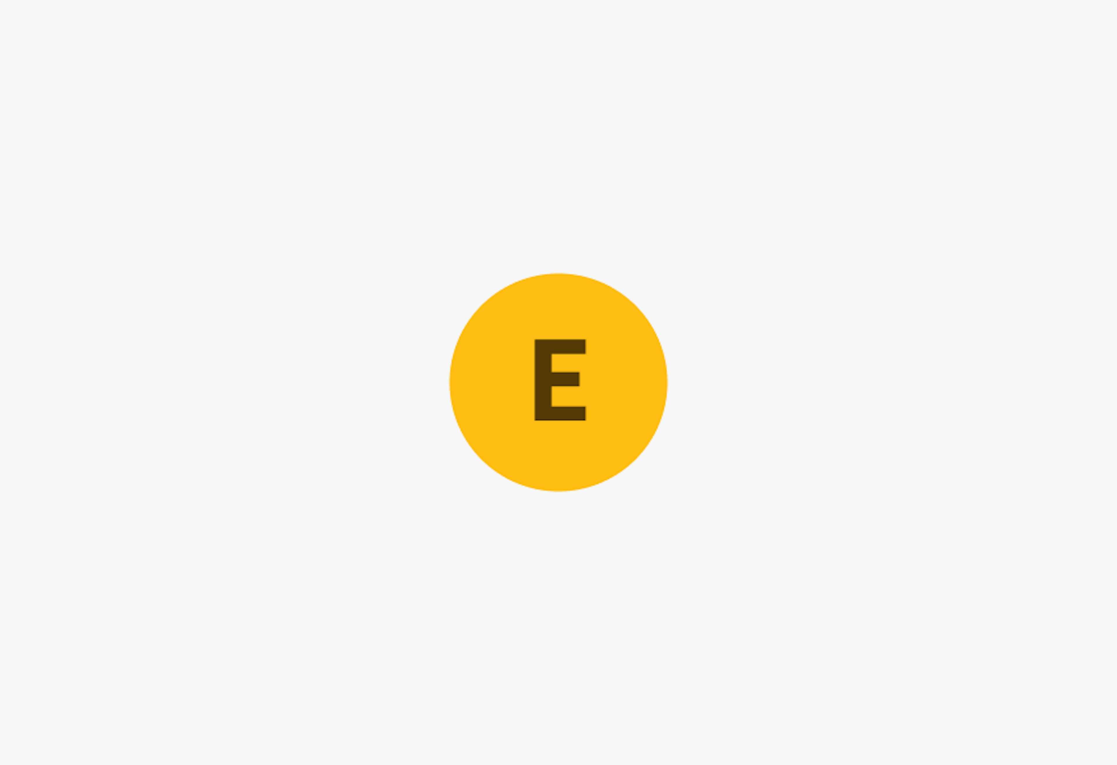 A dynamic yellow avatar with an uppercase “E”.