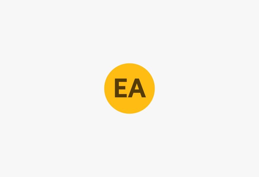 A dynamic yellow avatar with an uppercase “EA”.