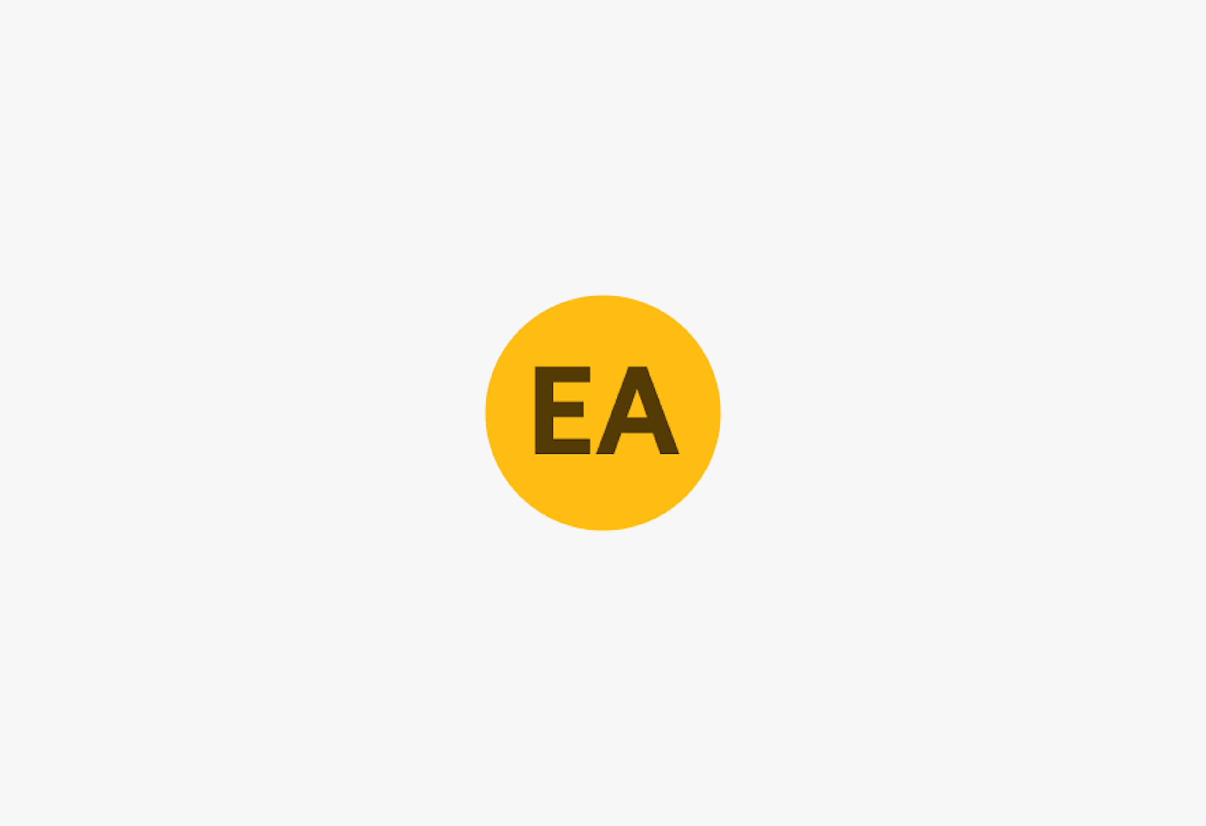 A dynamic yellow avatar with an uppercase “EA”.