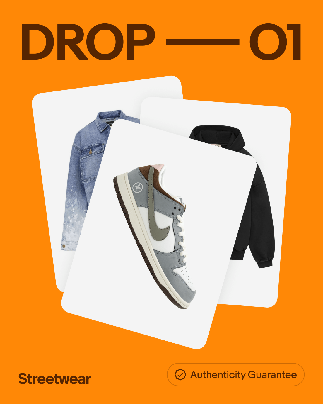 Examples of advertising cards featuring colorful backgrounds and collectibles, partnerships, fashion, and motors items.