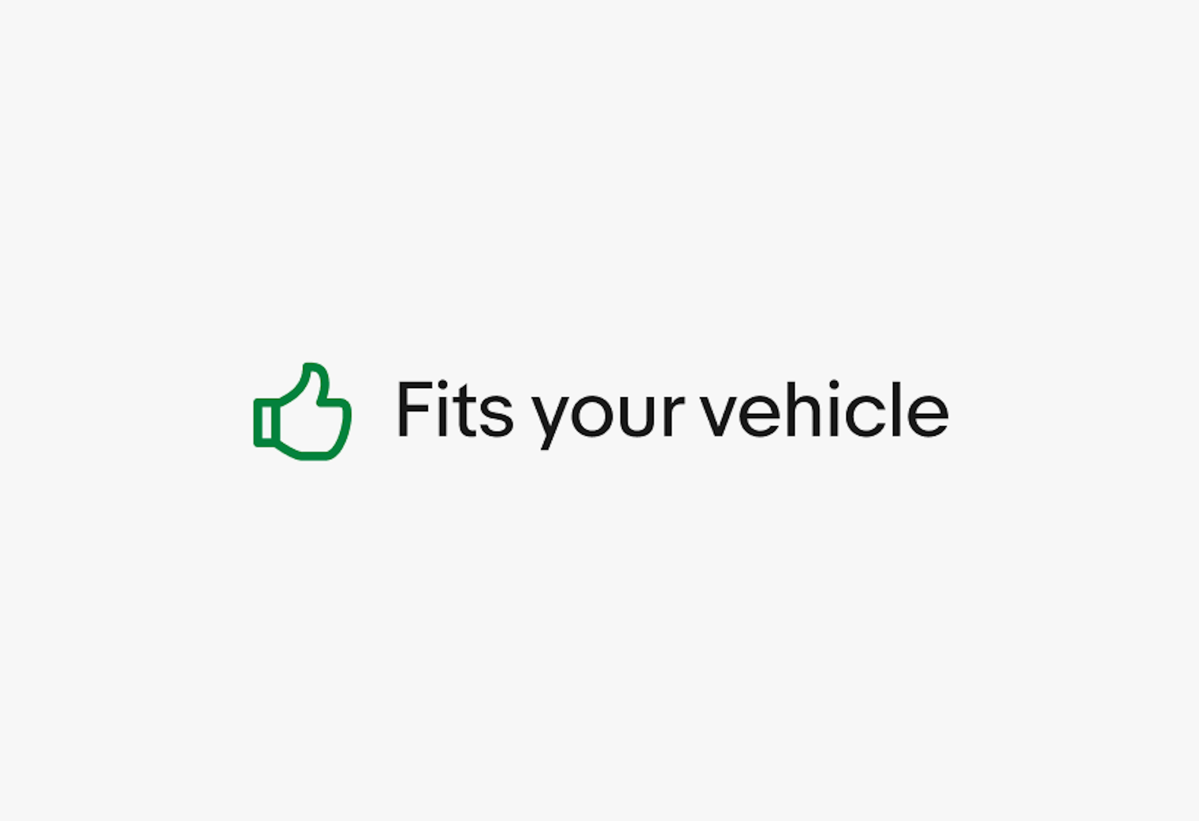 A green thumb up icon next to the text “Fits your vehicle.