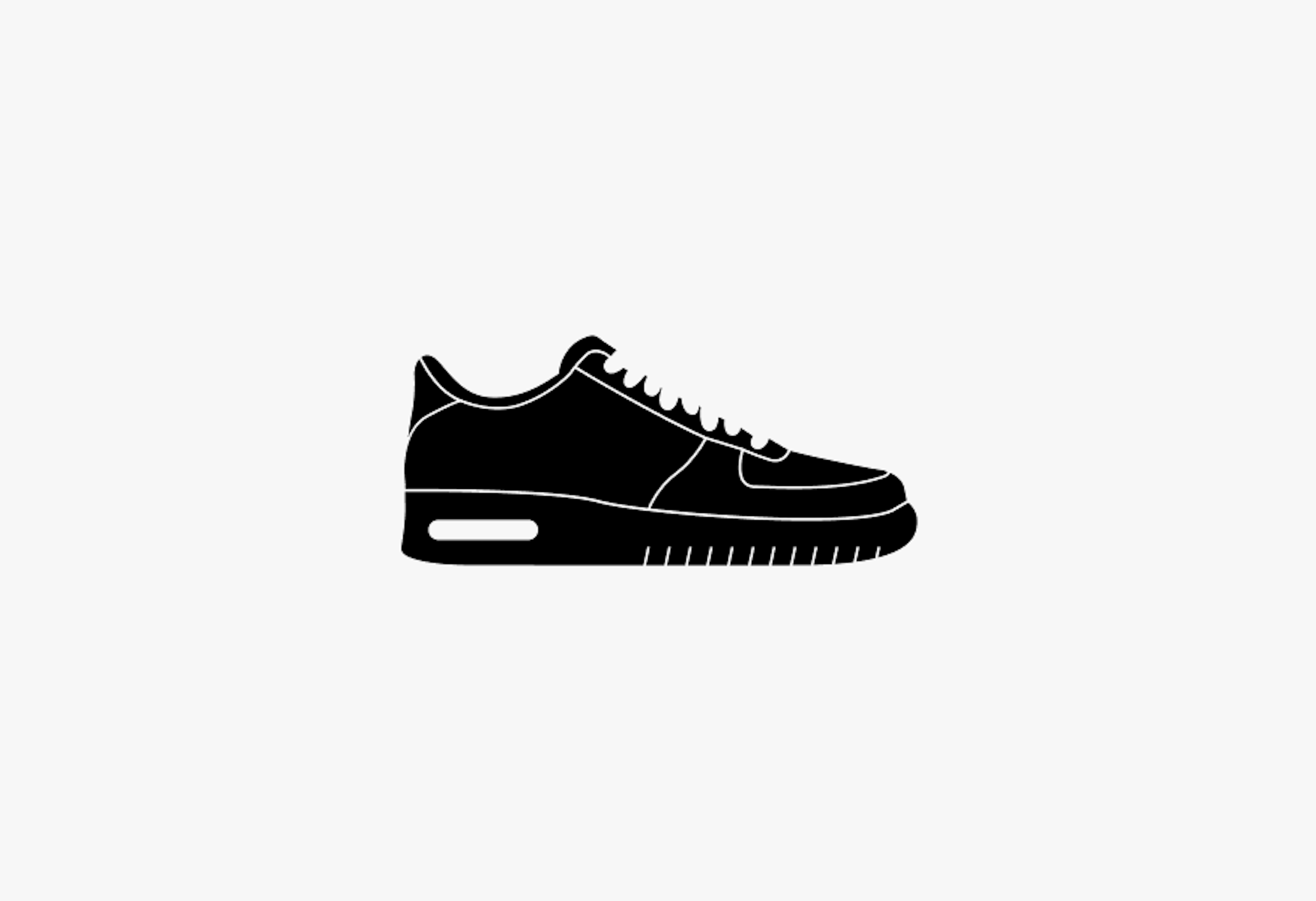 A filled shoe icon with lots of fine line work and detail.