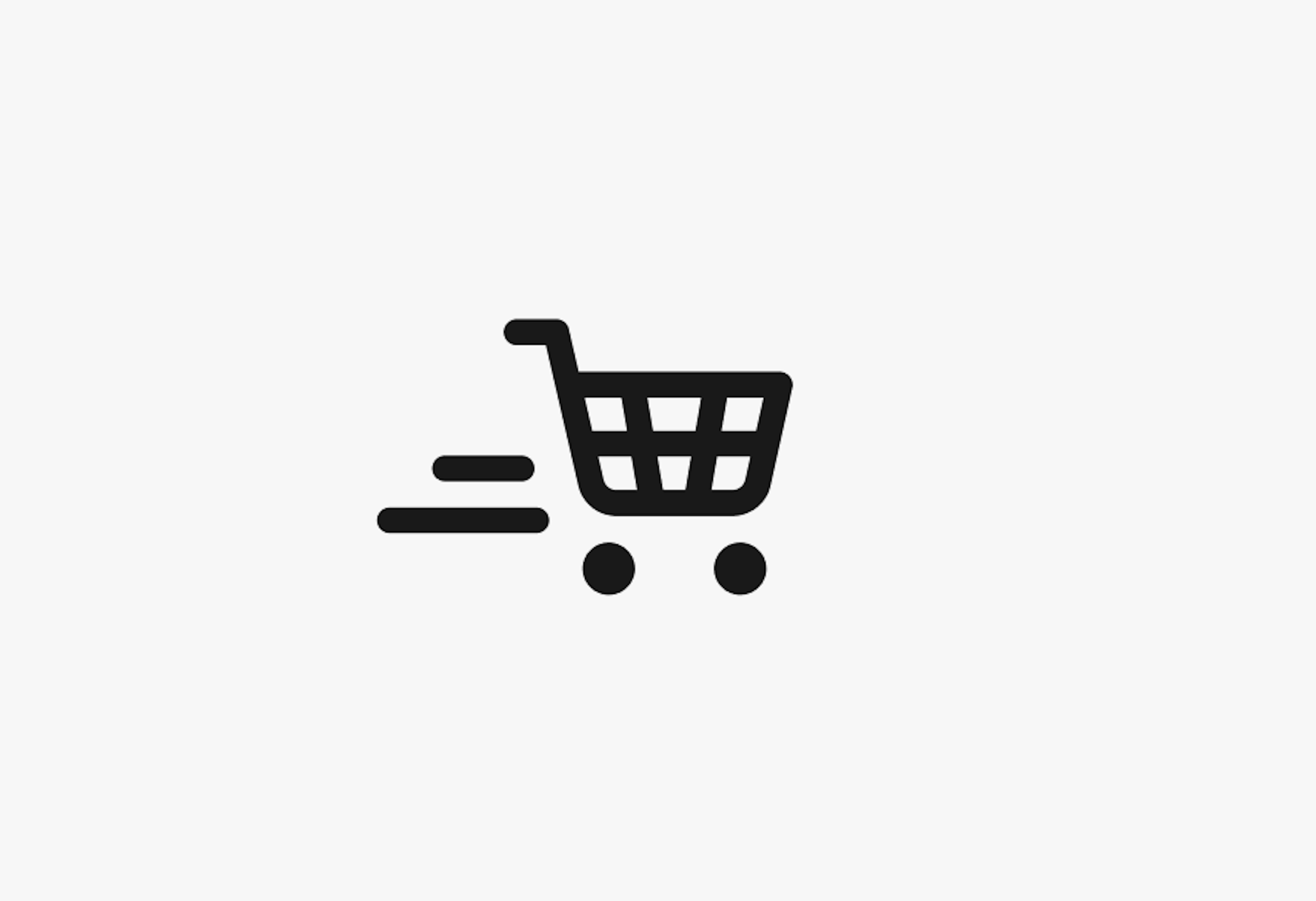 The cart icon with added lines and embellishments.