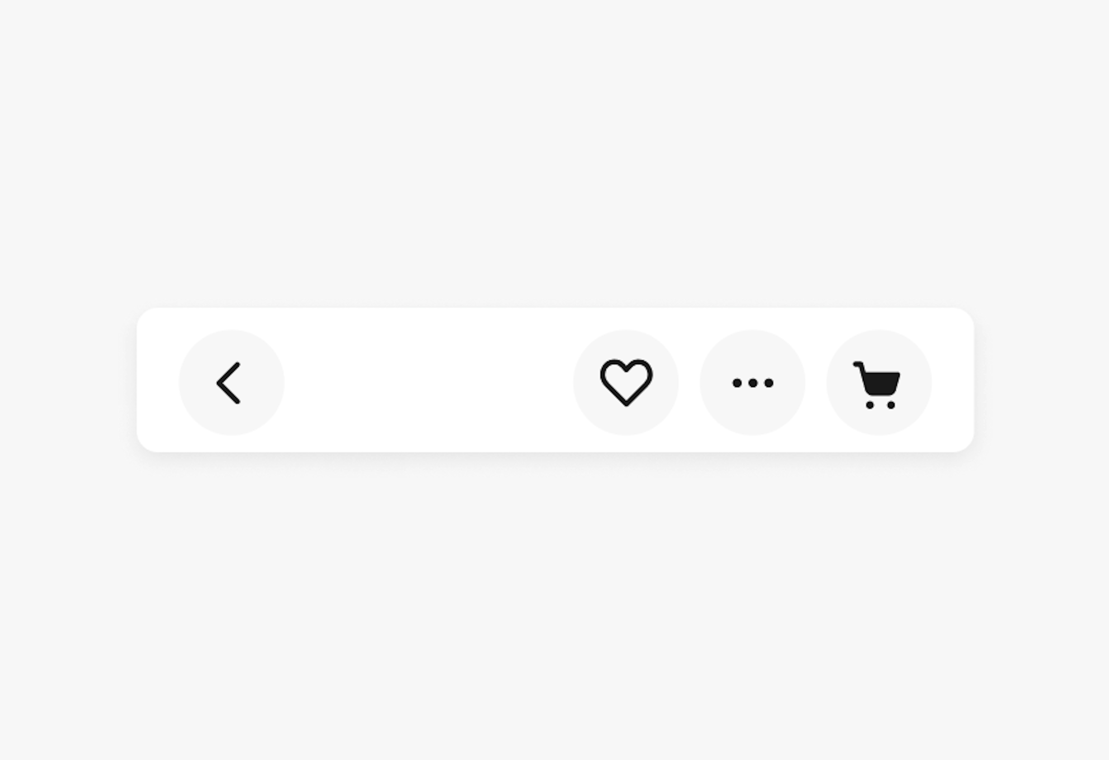A filled cart icon placed in a top navigation bar.