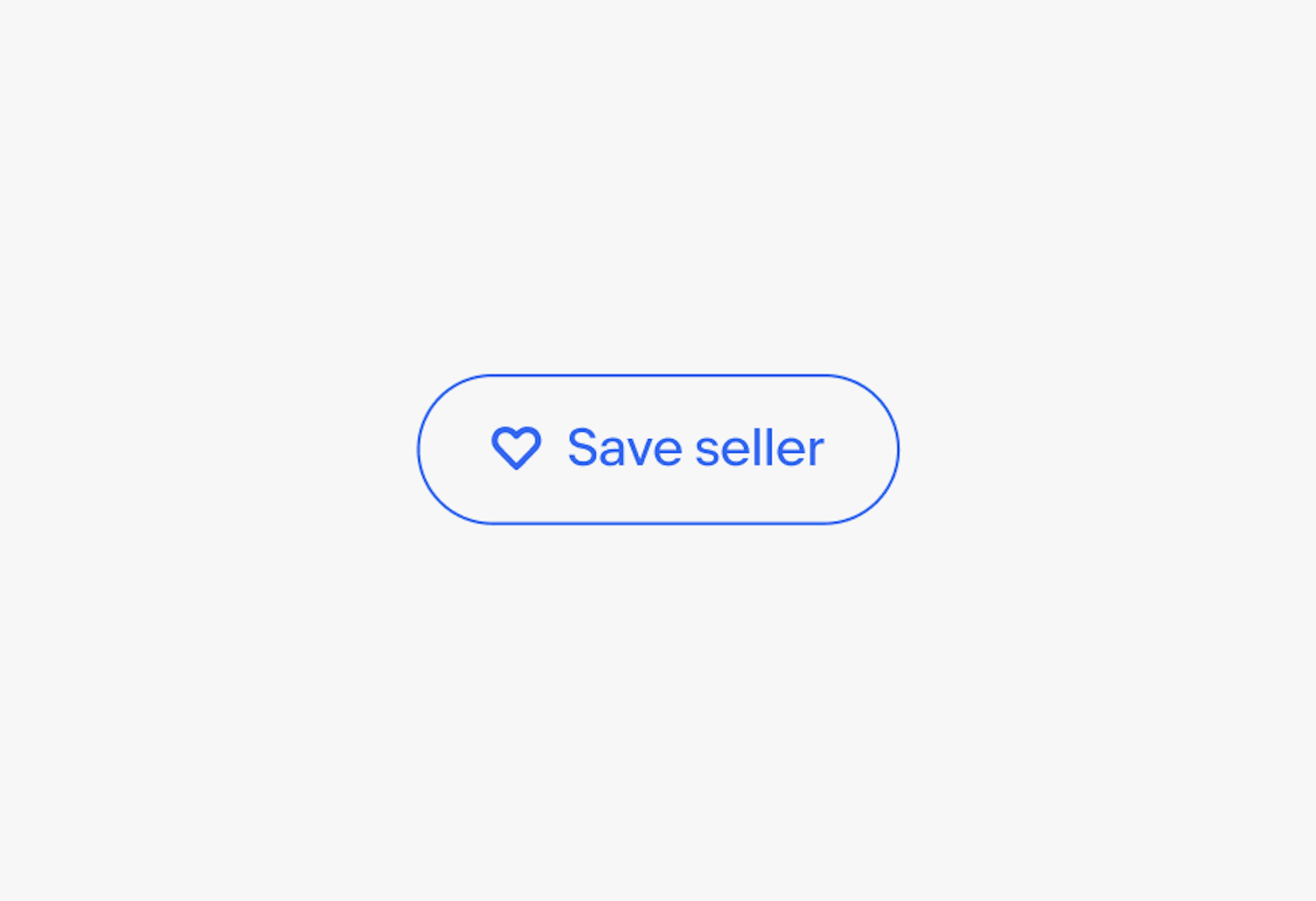 A button with an icon and text inside. The icon is a heart and the text is “Save seller”.