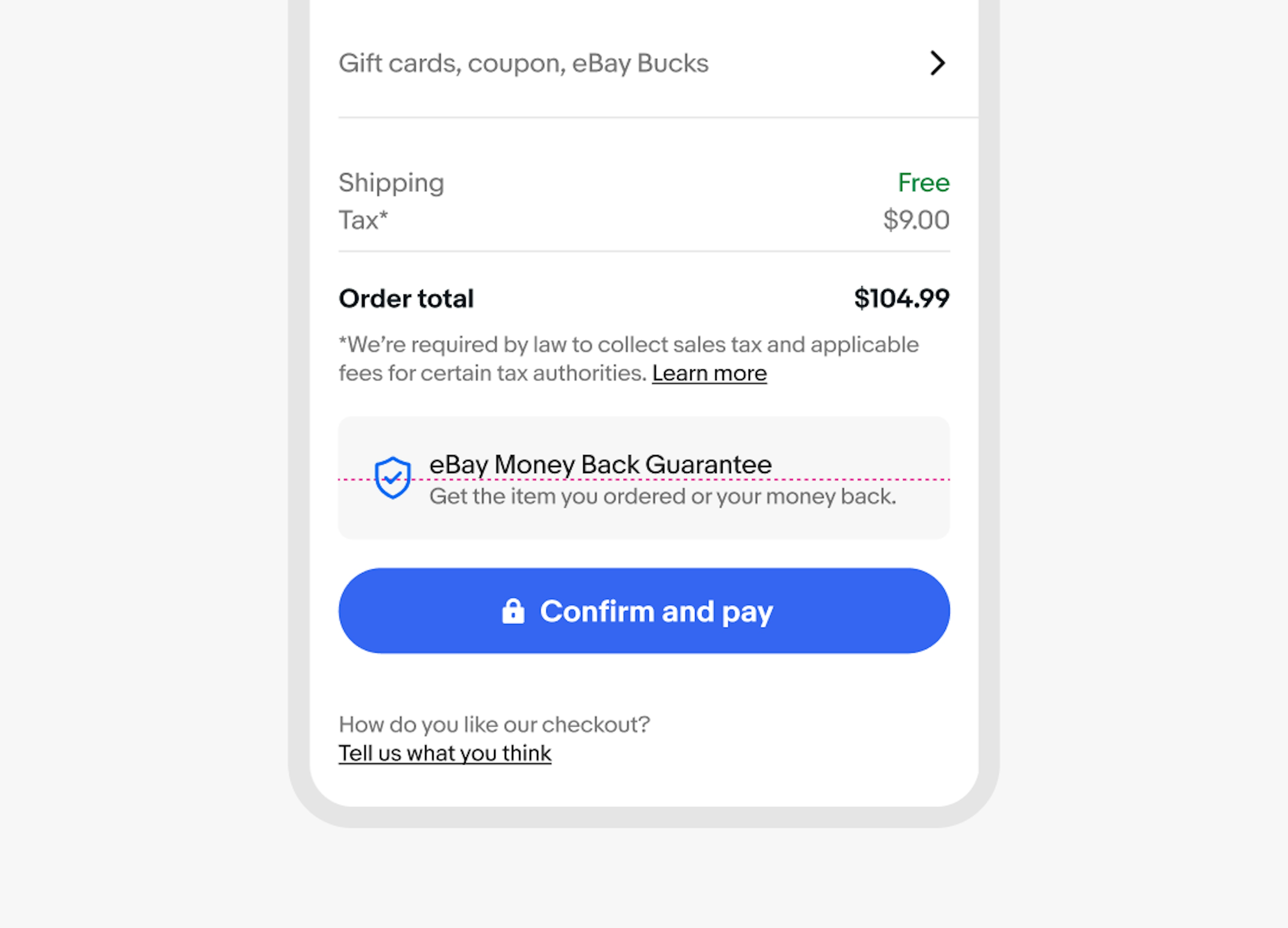 A blue eBay Money Back Guarantee program icon next to two lines of text. The icon is middle aligned.