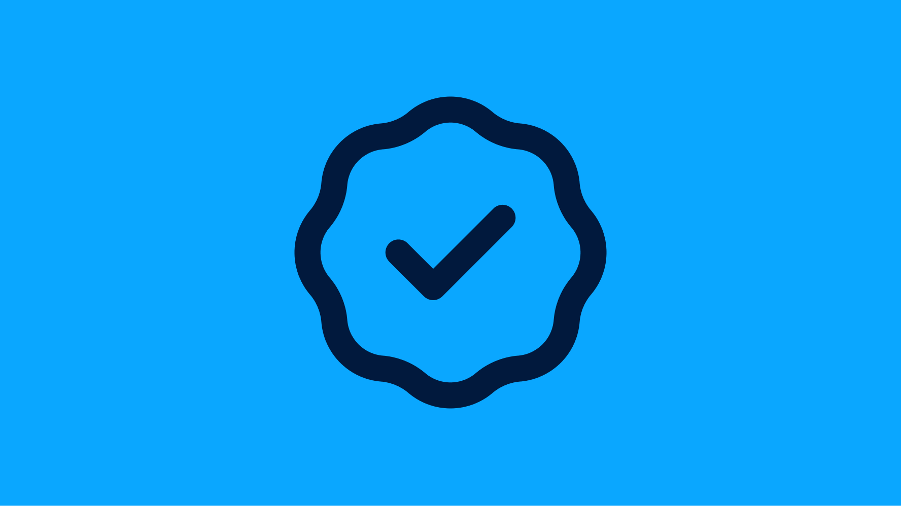 A blue tone-on-tone authenticity guarantee badge.