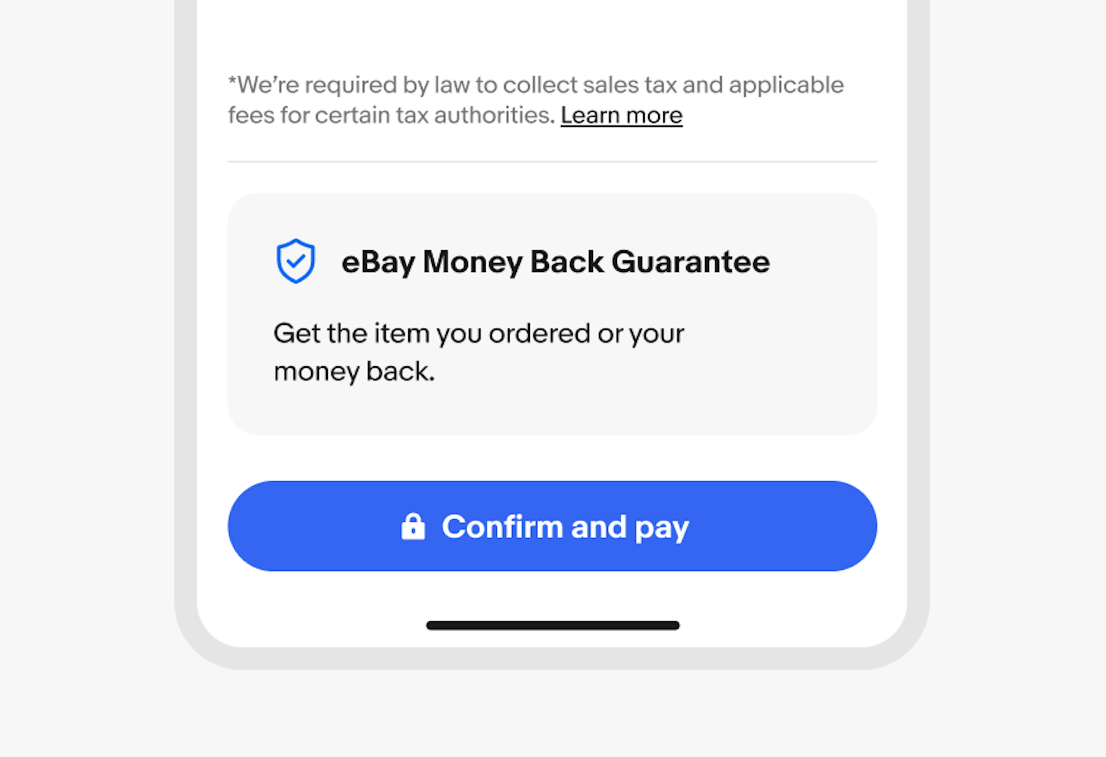 An education notice that appears right above the payment button at the bottom of the checkout page.